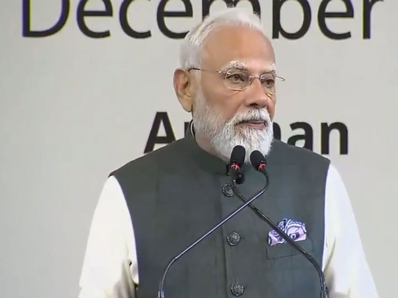 Prime Ministe Narendra Modi while adressing the India-Jordan Business Forum in Amman (Photo/ANI)