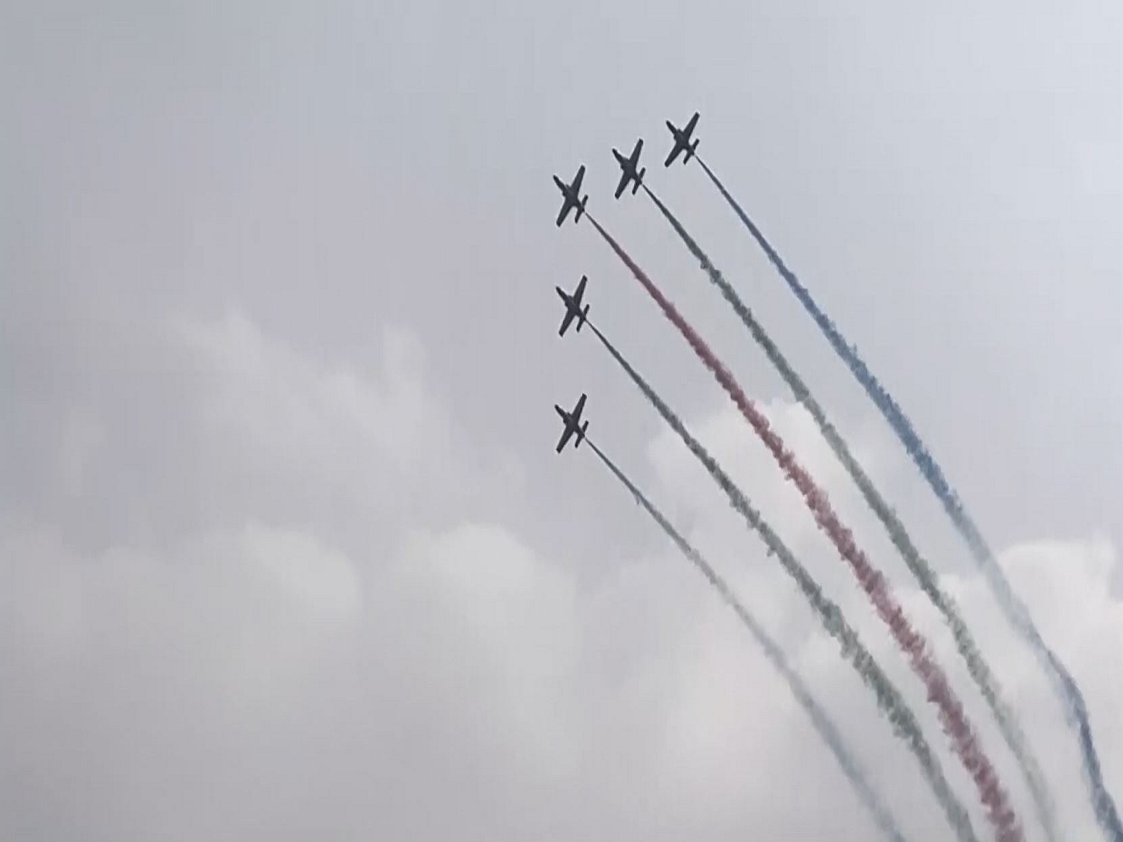 A ceremonial fly-past marks national Victory Day celebrations in Dhaka. (Photo/ANI) A ceremonial fly-past marks national Victory Day celebrations in Dhaka. (Photo/ANI)
