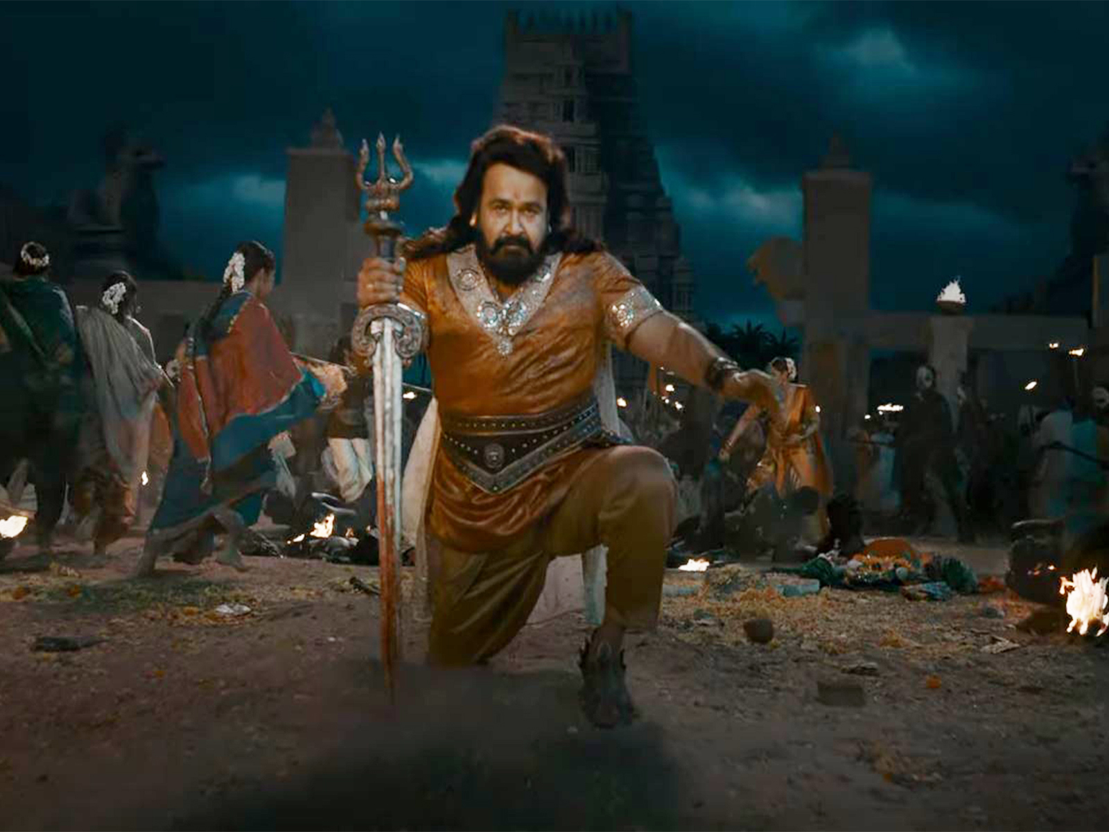 Mohanlal in Vrusshabha teaser (Photo/YouTube@Aashirvad Cinemas)