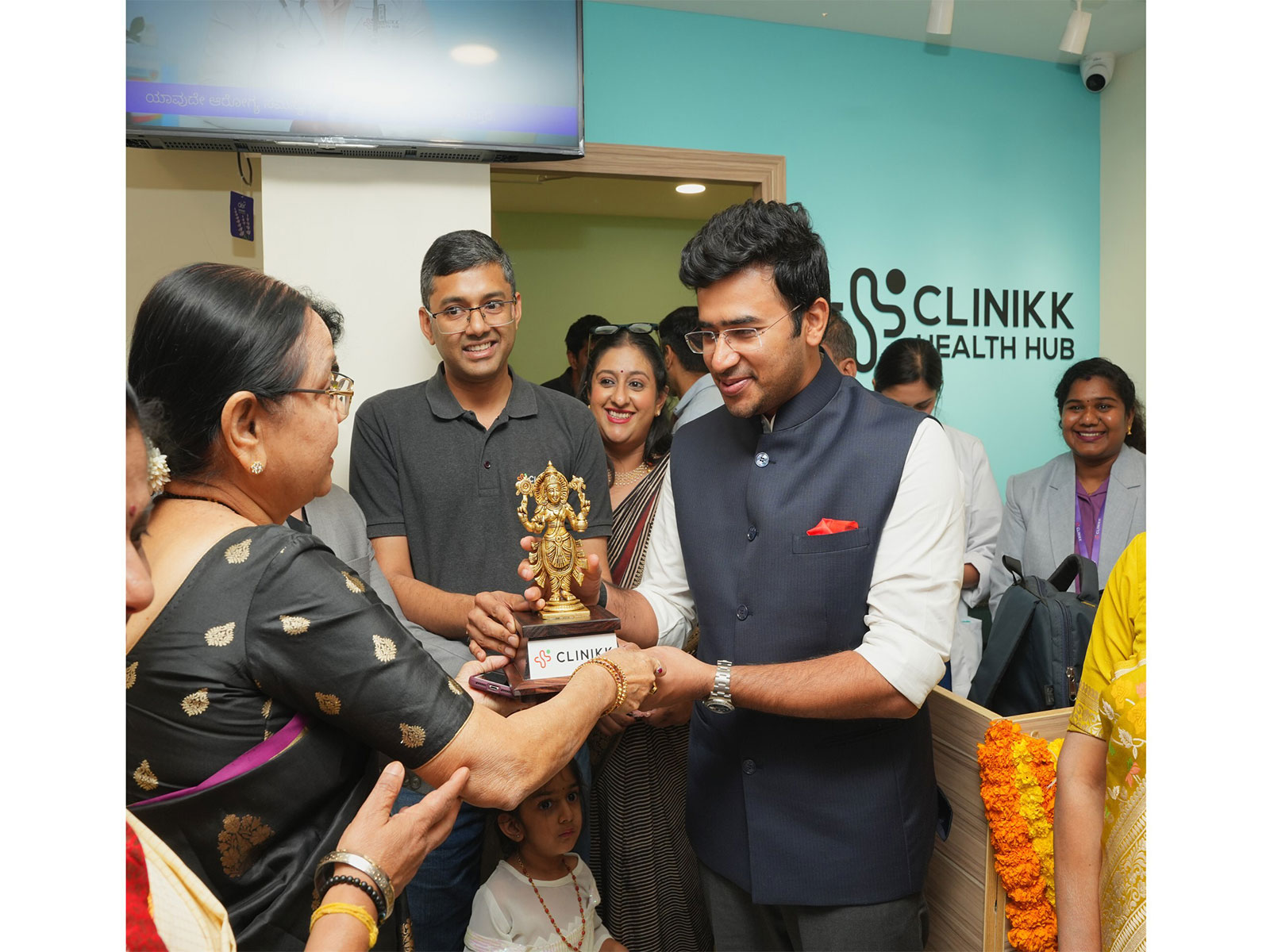 Sri Tejasvi Surya inaugurating the newest Clinikk Health Hub in HSR Layout, Bengaluru.