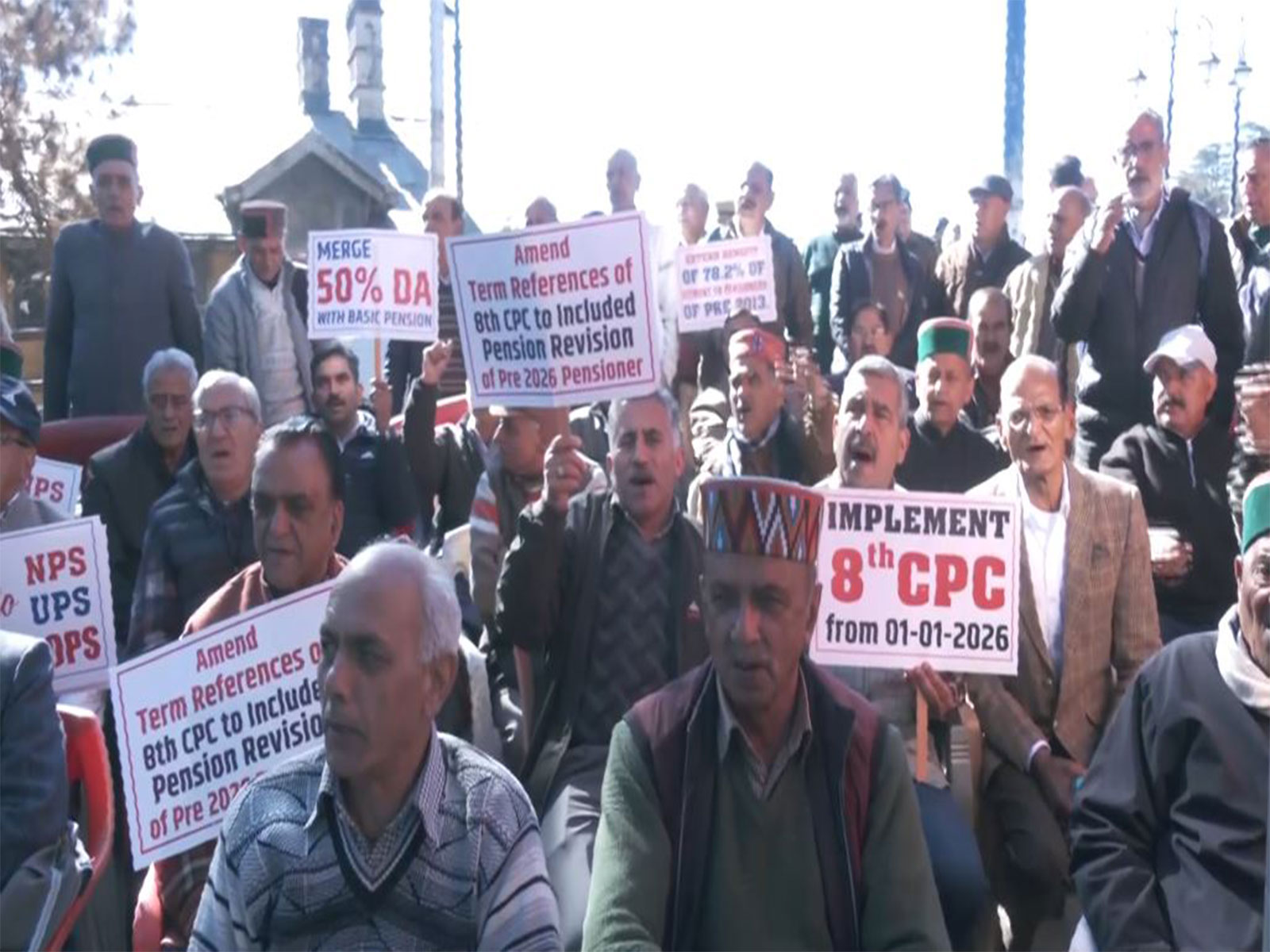 Visual from the protest rally in Shimla (Photo/ANI)