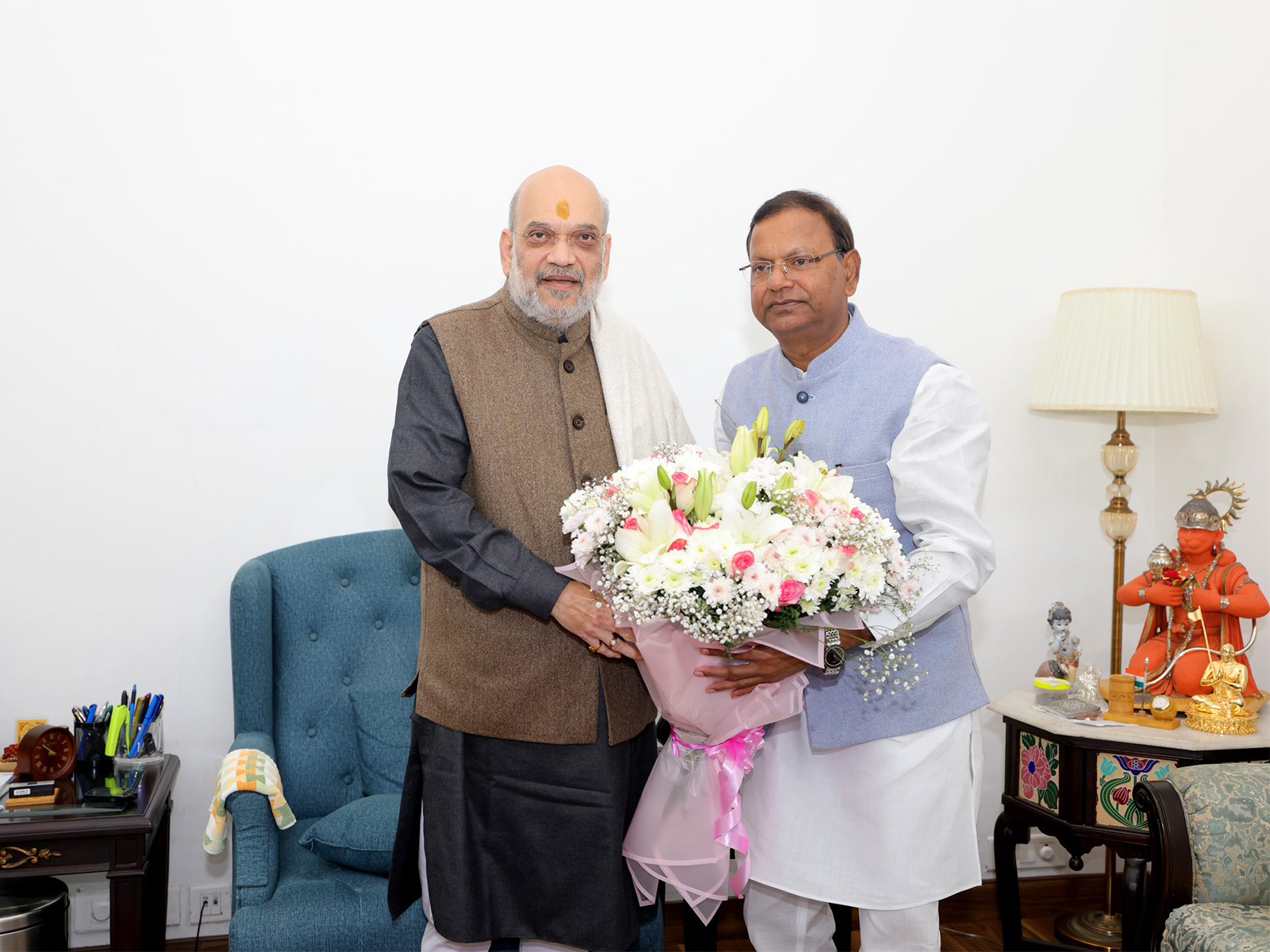 Union Minister Amit Shah meets UP BJP President Pankaj Chaudhary (Photo/X@AmitShah)
