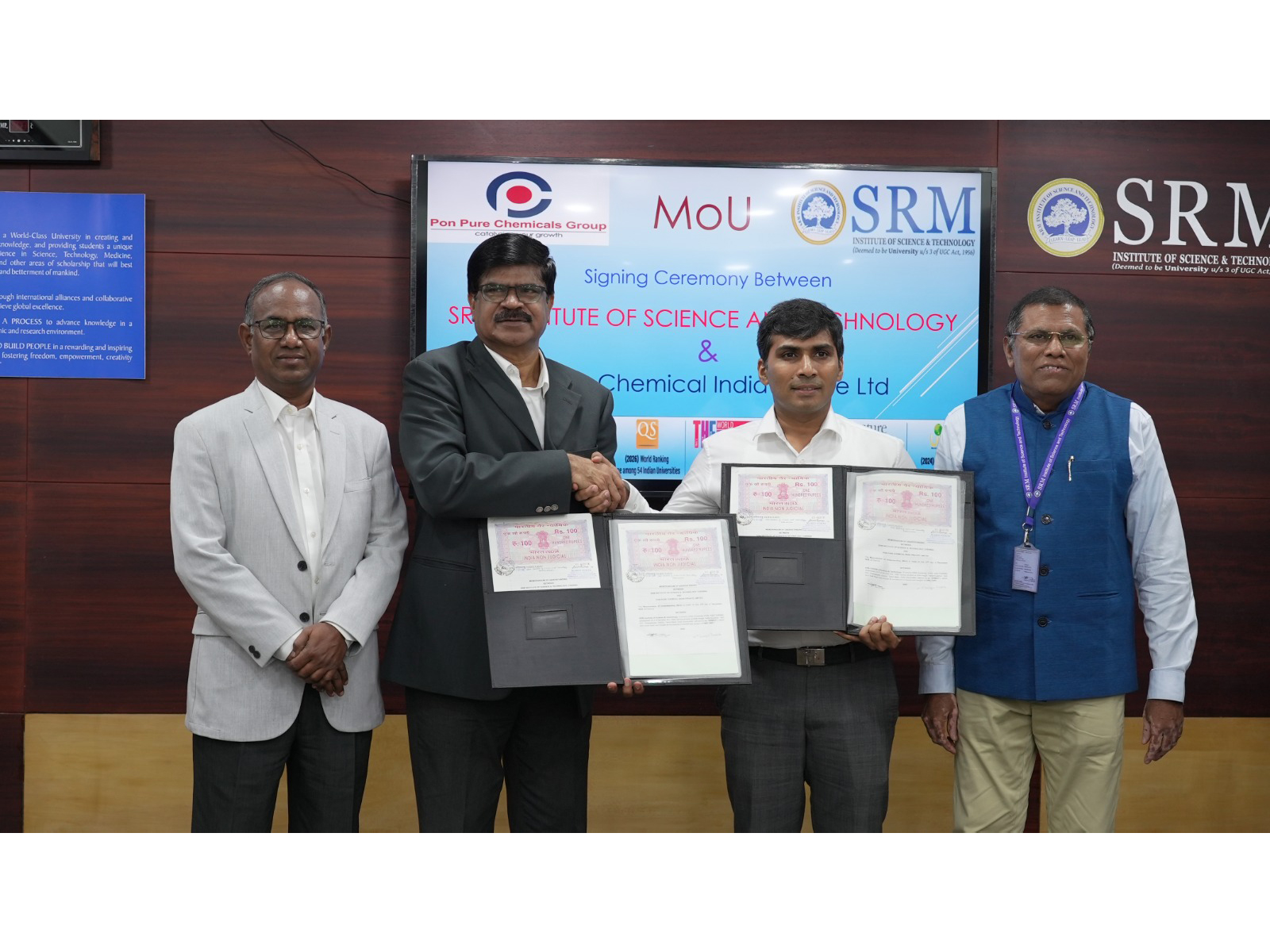 SRMIST, Pon Pure Chemicals Sign MoU to Set Up CSR-Funded Oil-Field Chemicals Research Lab SRMIST, Pon Pure Chemicals Sign MoU to Set Up CSR-Funded Oil-Field Chemicals Research Lab