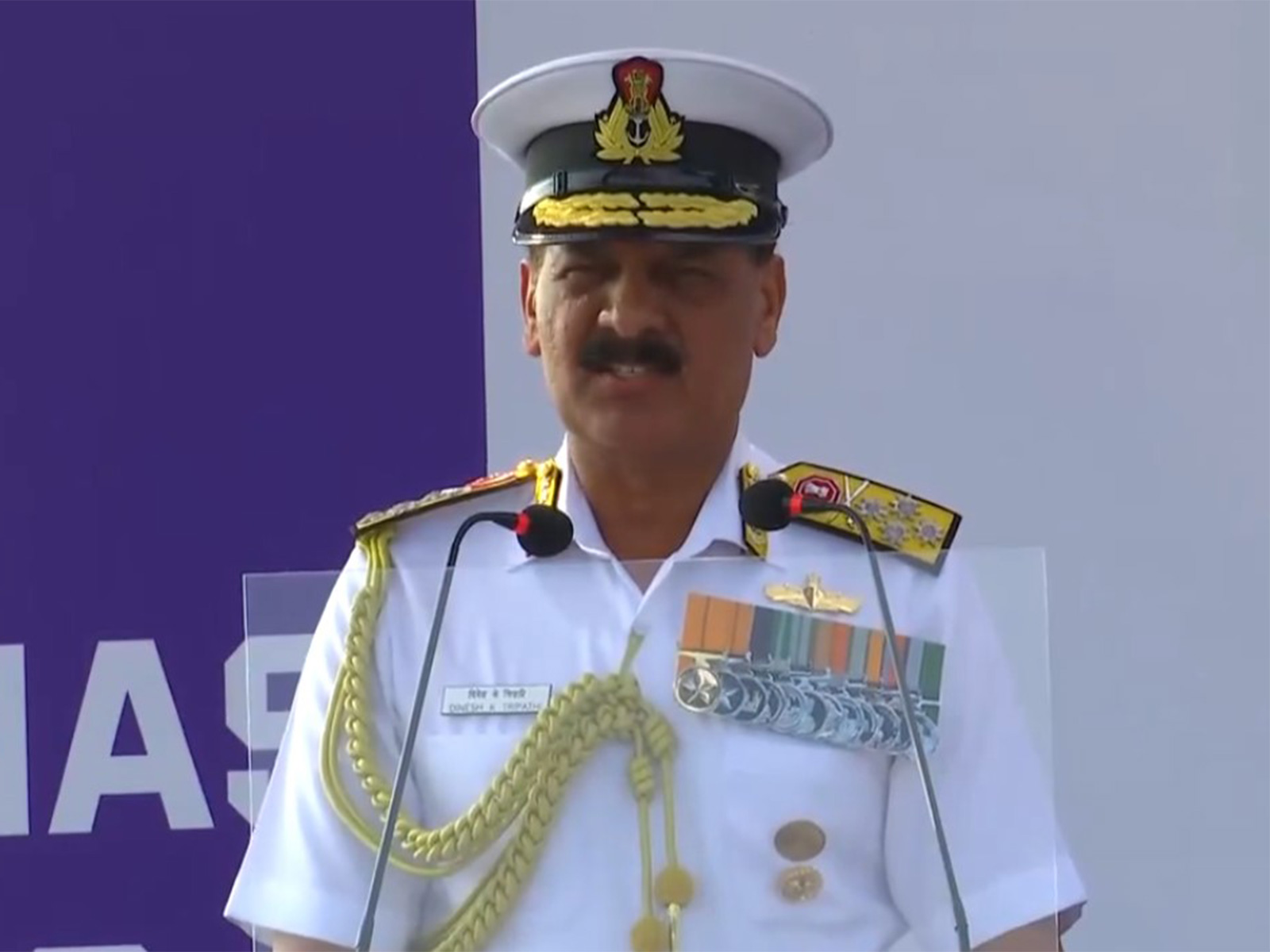 Indian Navy Chief Admiral Dinesh K Tripathi (Photo/ANI) Indian Navy Chief Admiral Dinesh K Tripathi (Photo/ANI)