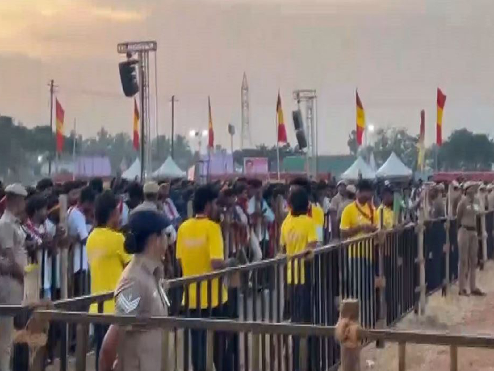 Preparation underway for public meetmg in Erode (Photo/TVK) Preparation underway for public meetmg in Erode (Photo/TVK)