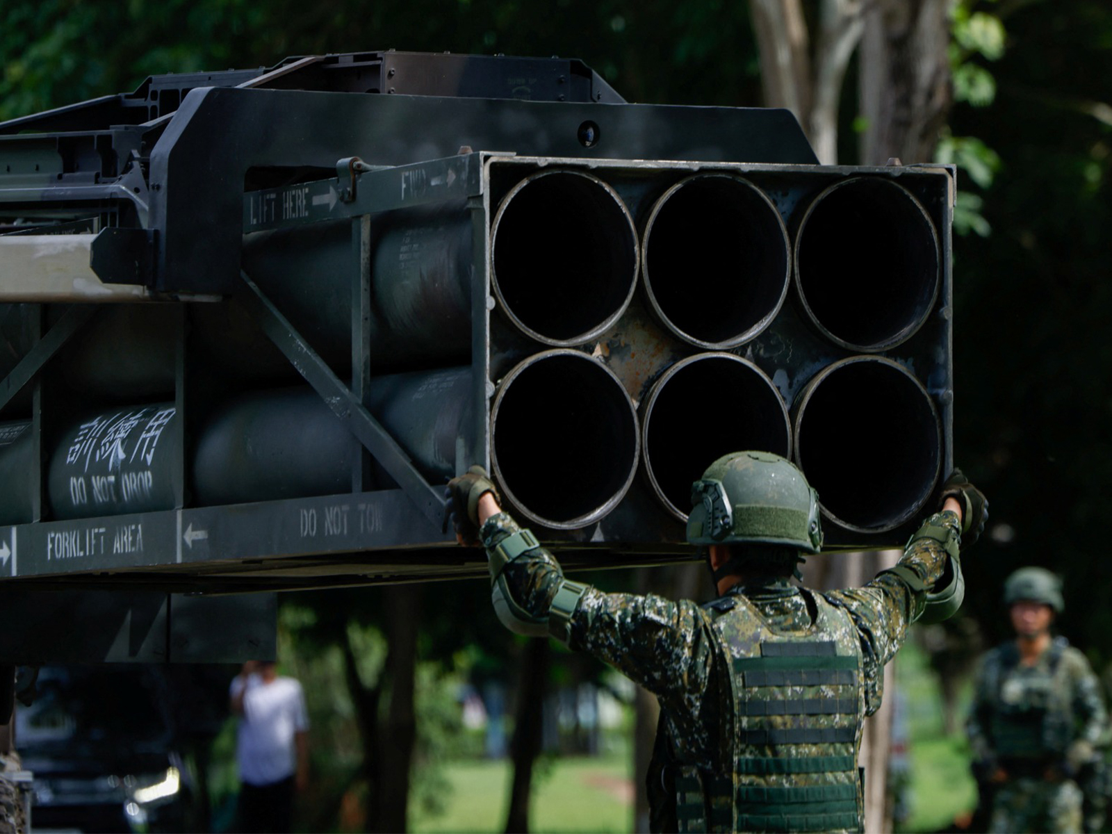 A High Mobility Artillery Rocket System on display in Taichung, Taiwan (Photo/Reuters) A High Mobility Artillery Rocket System on display in Taichung, Taiwan (Photo/Reuters)