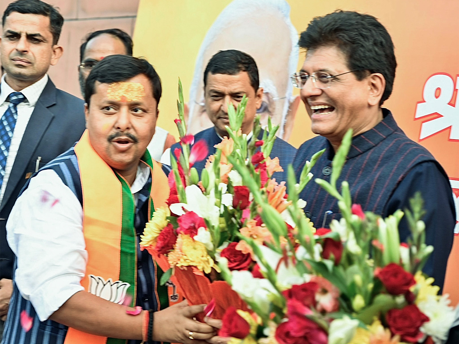 Union Minister Piyush Goyal with BJP National Working President Nitin Nabin (Photo/ANI) Union Minister Piyush Goyal with BJP National Working President Nitin Nabin (Photo/ANI)