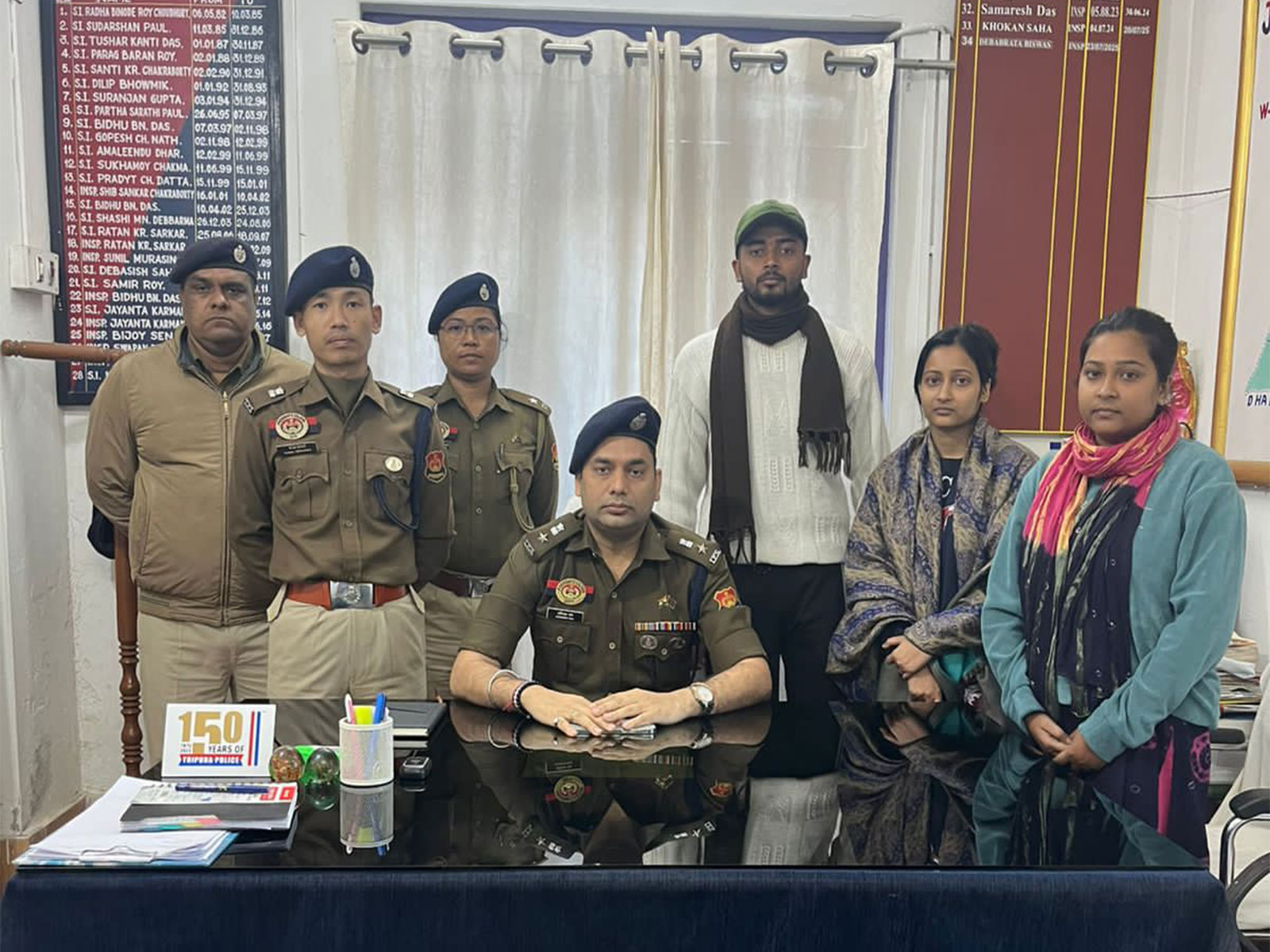 The three accused brought to Churaibari Police Station. (Photo/ANI) The three accused brought to Churaibari Police Station. (Photo/ANI)