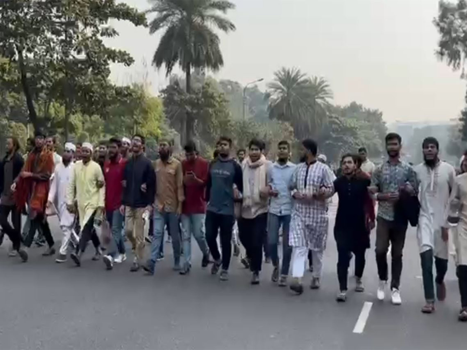Inqilab Moncho supporters at a protest march (Photo/ANI)