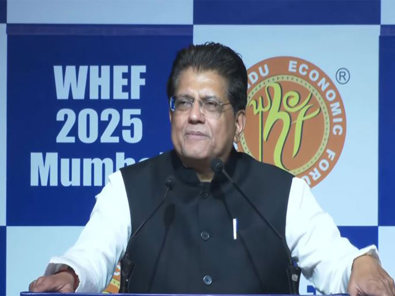 Commerce Minister Piyush Goyal at World Hindu Economic Forum 2025, Mumbai (Image: ANI)