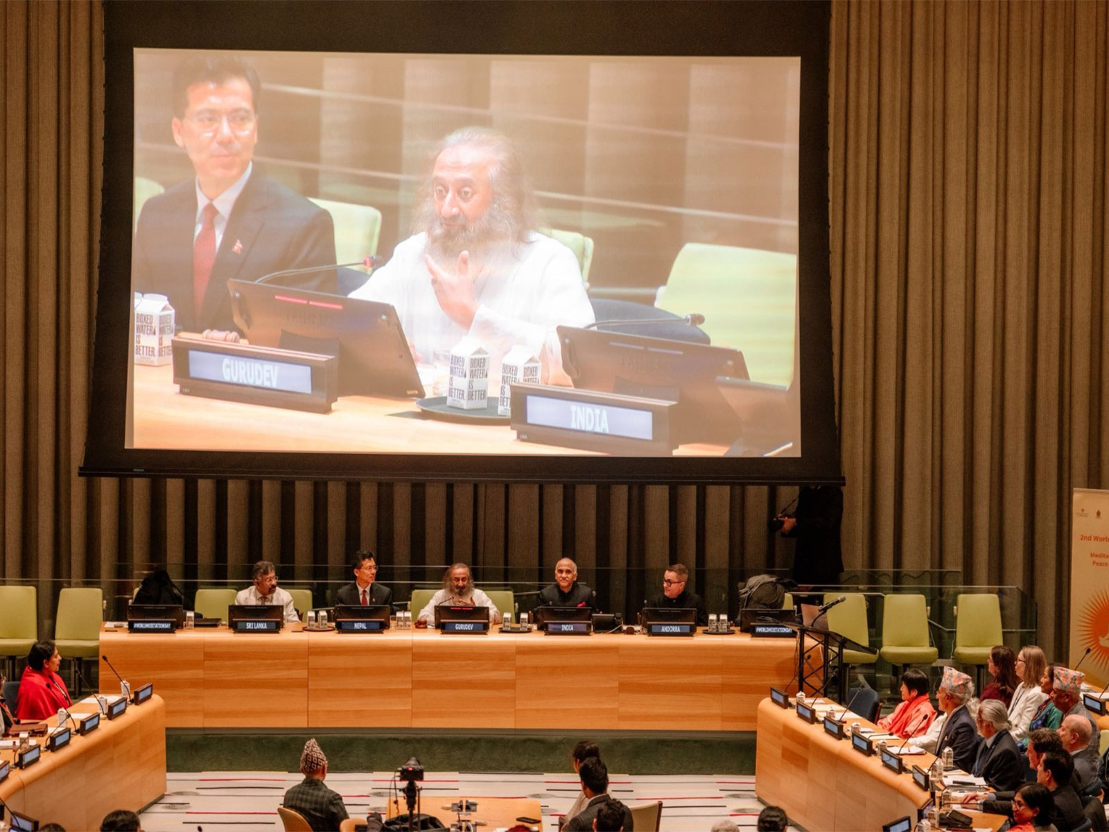 Gurudev Sri Sri Ravi Shankar at UN (Photo/X@Gurudev)