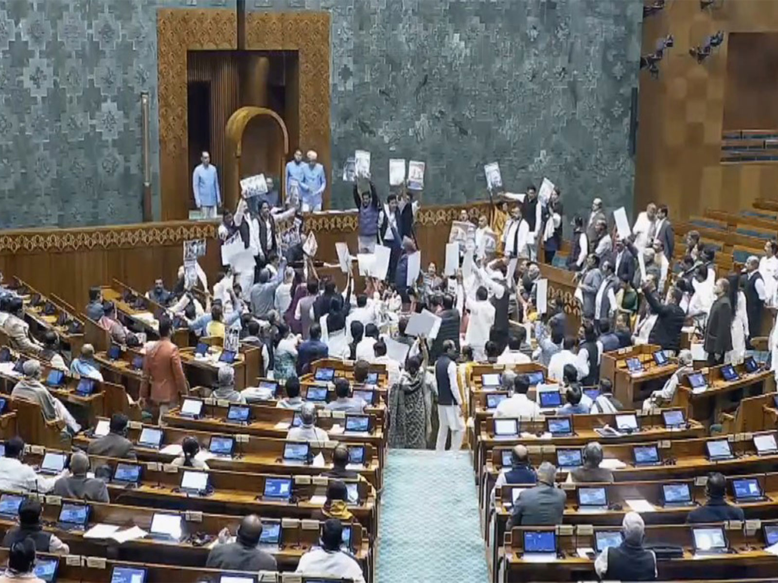 Ruckus in Lok Sabha during discussion on VB-G RAM G Bill (Photo/Sansad TV)