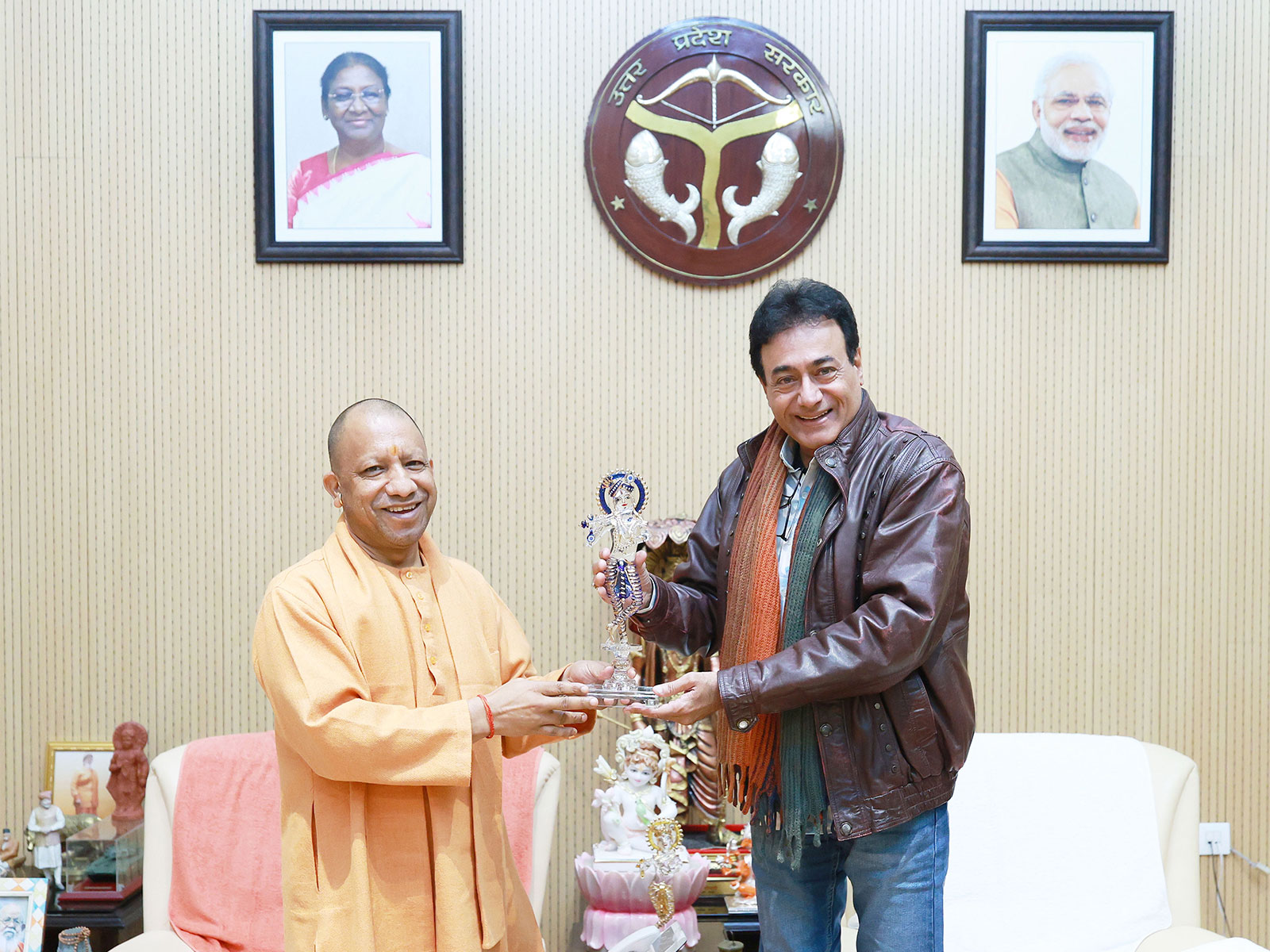 Nitish Bharadwaj paid a courtesy call on Uttar Pradesh Chief Minister Yogi Adityanath (Photo/ANI)