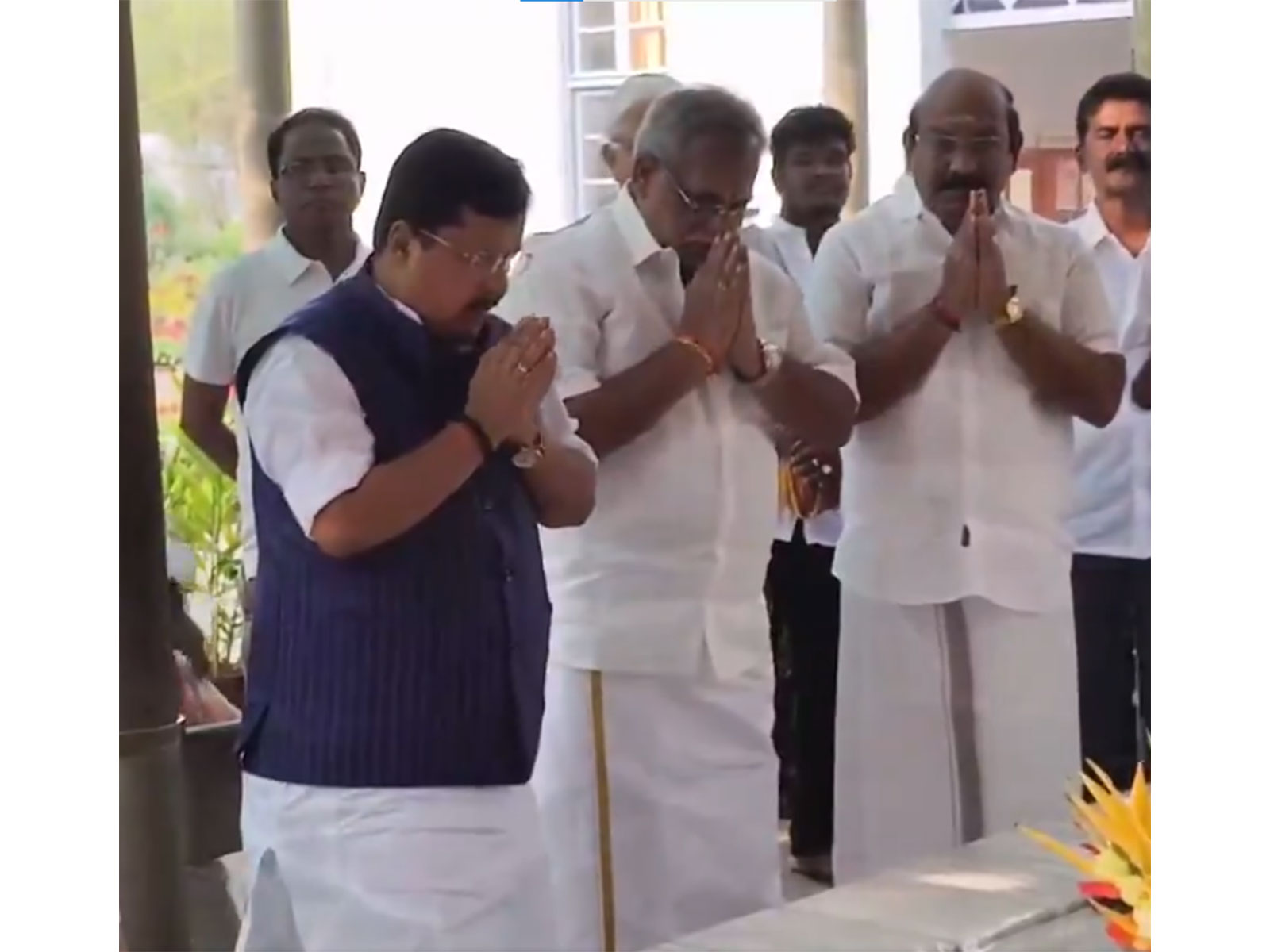 Nitin Nabin at Sri Aurobindo Ashram(Photo/ANI)