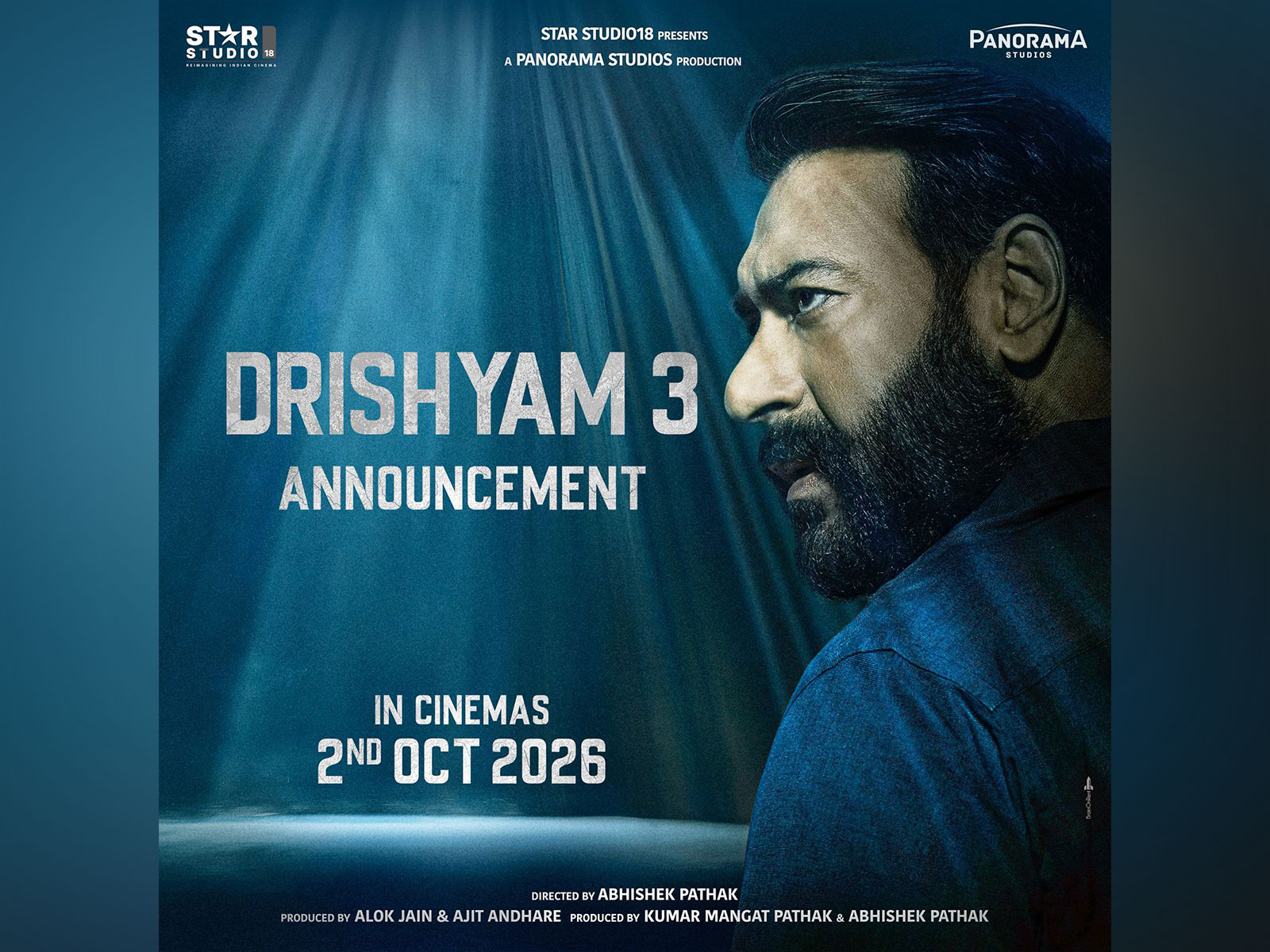 'Drishyam 3' (Image source: Instagram/ @ajaydevgn) 'Drishyam 3' (Image source: Instagram/ @ajaydevgn)