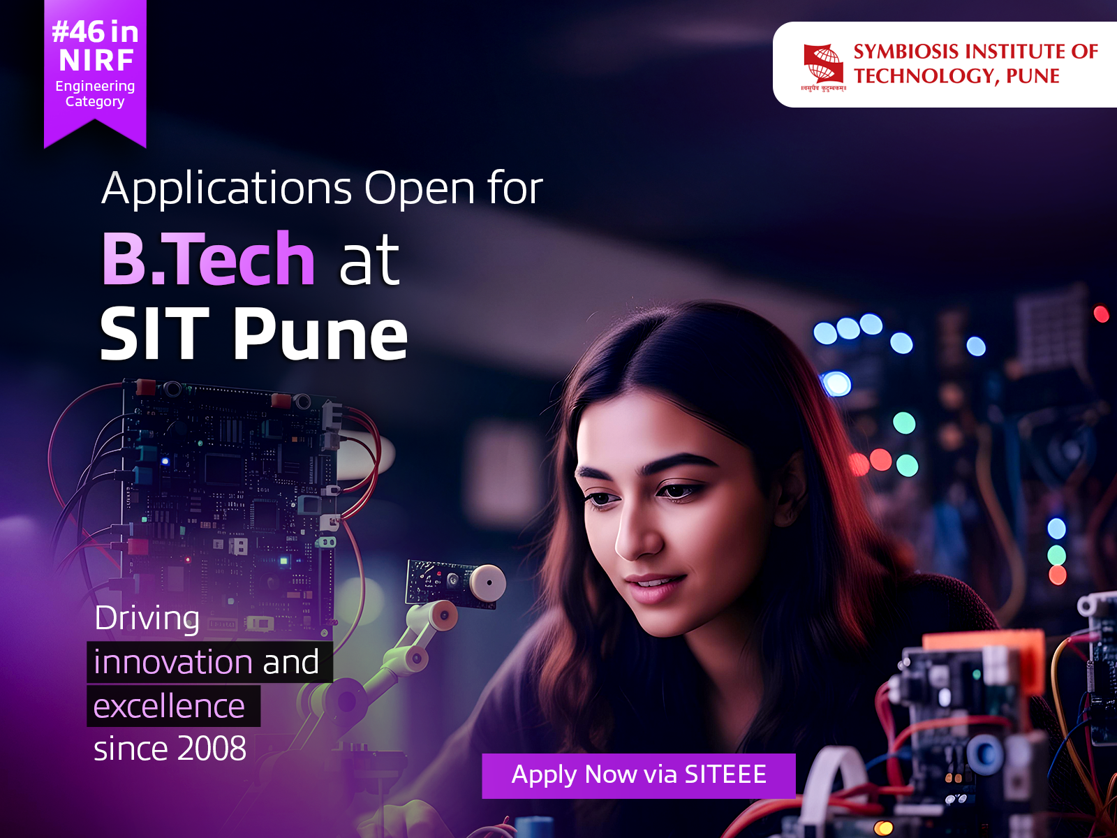 Apply Now for B.Tech at SIT Pune Through SIT Engineering Entrance Exam (SITEEE) Apply Now for B.Tech at SIT Pune Through SIT Engineering Entrance Exam (SITEEE)