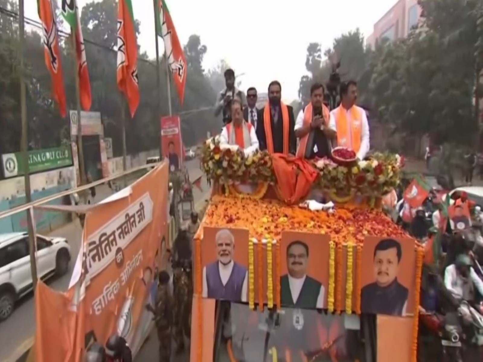 BJP National Working President Nitin Nabin holds roadshow (Photo/ANI)