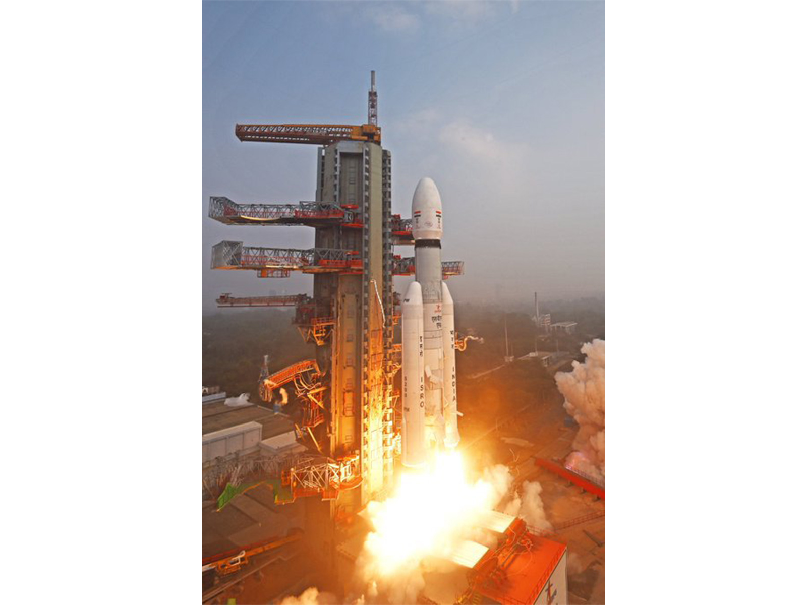 An ISRO LVM3-M6 launch vehicle lifts off from the Satish Dhawan Space Centre in Sriharikota. (Photo: X/@DrSJaishankar)