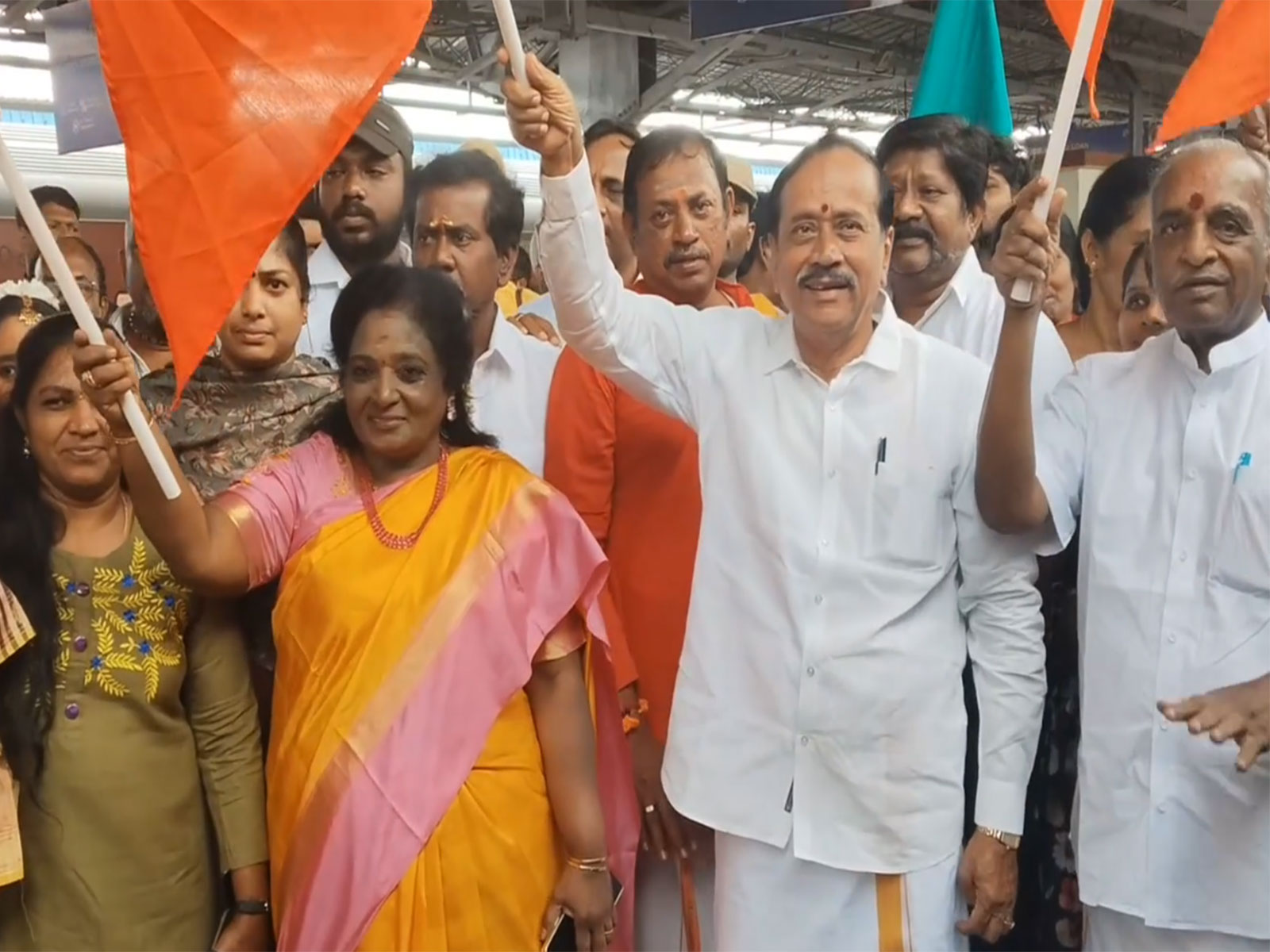Tamilisai Soundararajan, H Raja and Pon Radhakrishnan  (Photo/ ANI)