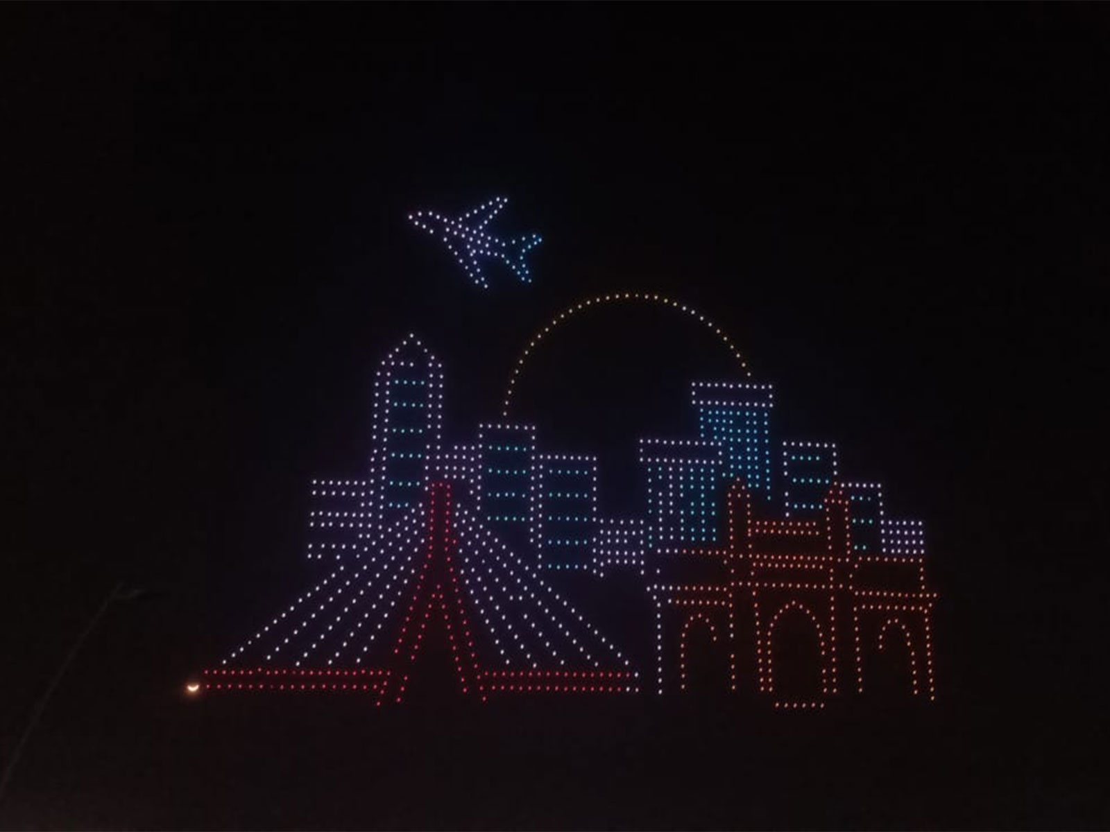Visual form the drone show at NMIA (Photo/Adani Group)