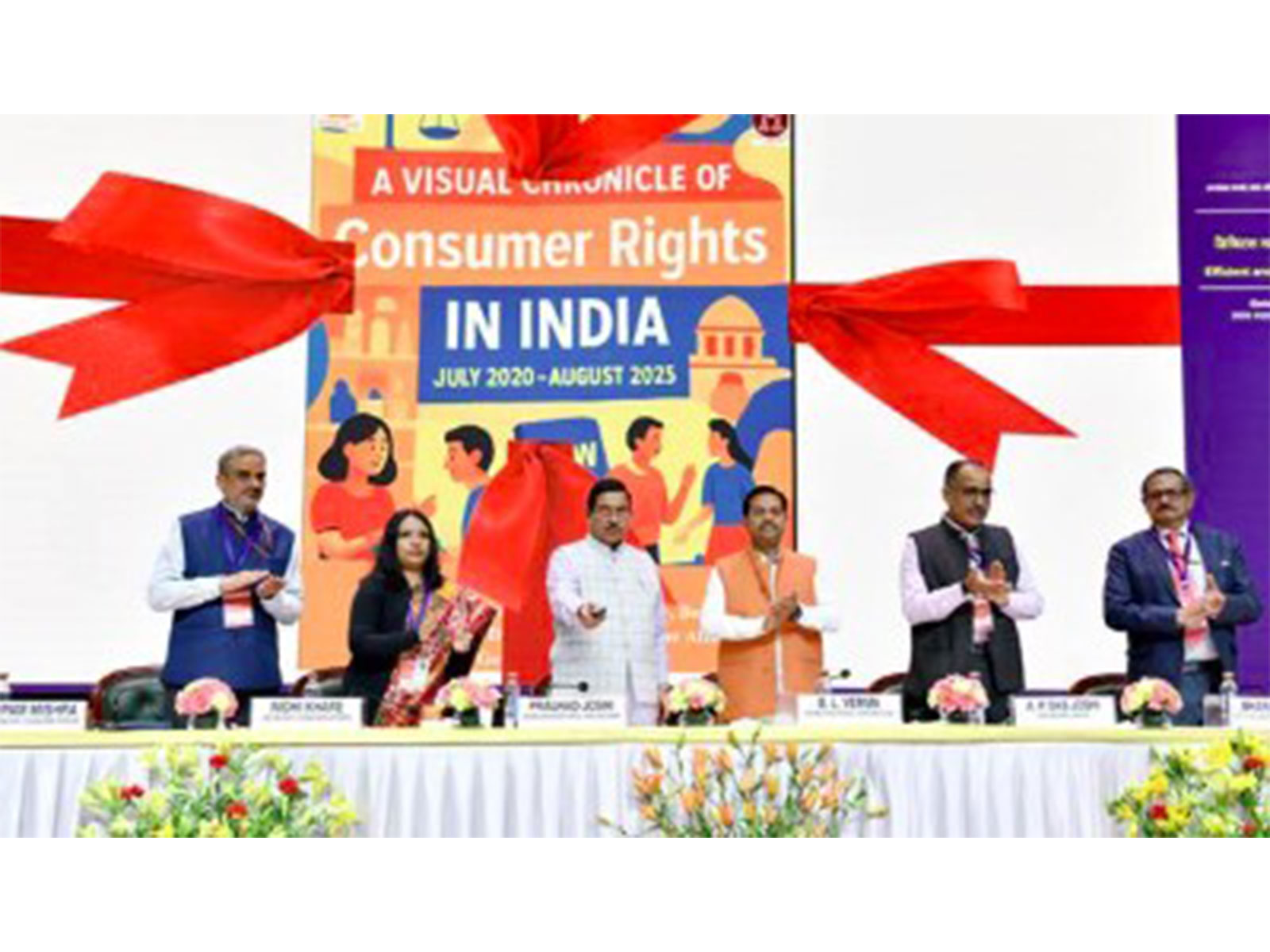 Union Consumer Affairs Minister Pralhad Joshi during the National Consumer Day 2025 celebrations in New Delhi. (Photo/PIB)