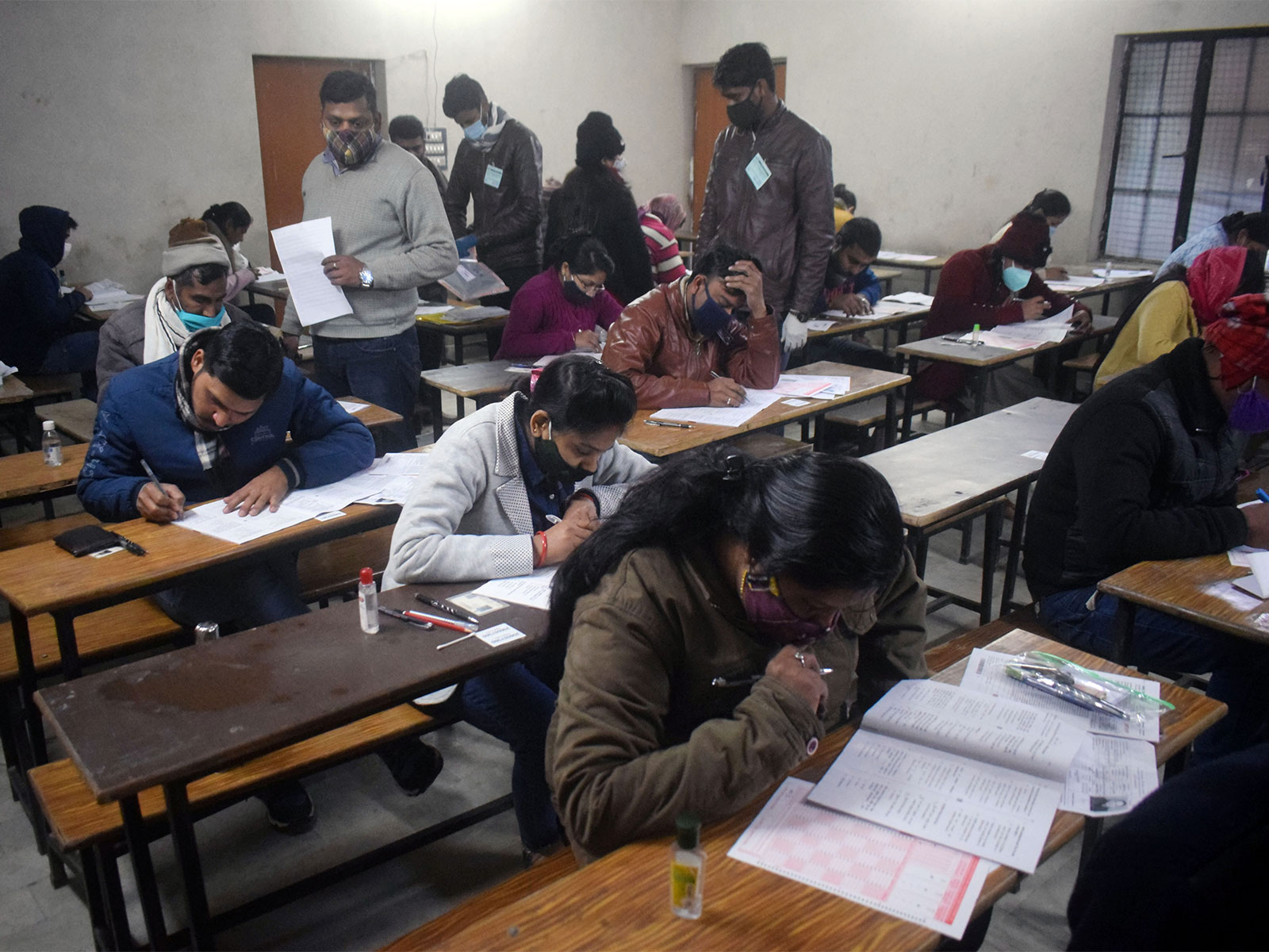 Applicants give Central Teacher Eligibility Test (CTET) examination. (Photo/ANI)