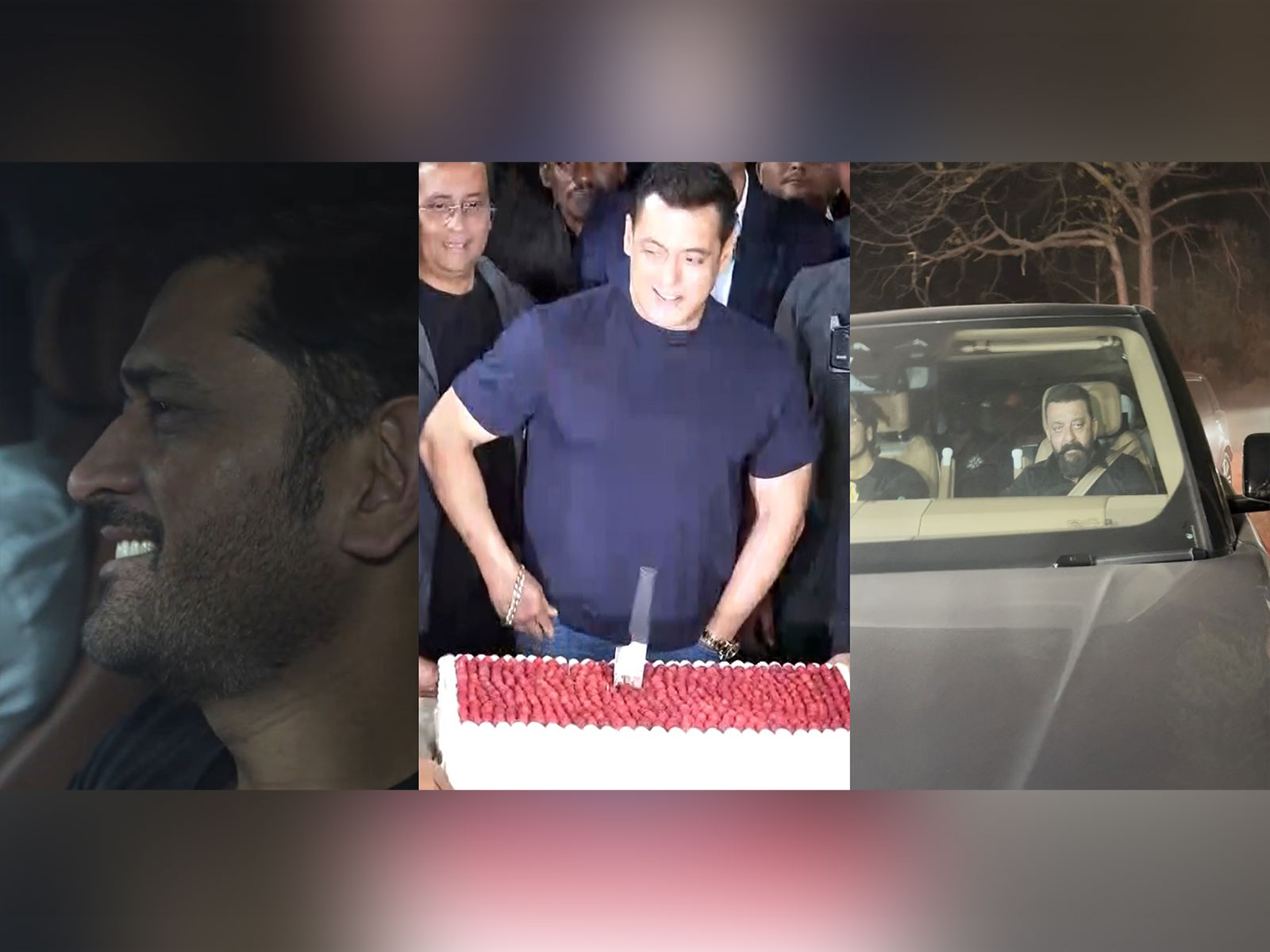 Mahendra Singh Dhoni, Salman Khan, Sanjay Dutt (Image source/ANI) Mahendra Singh Dhoni, Salman Khan, Sanjay Dutt (Image source/ANI)