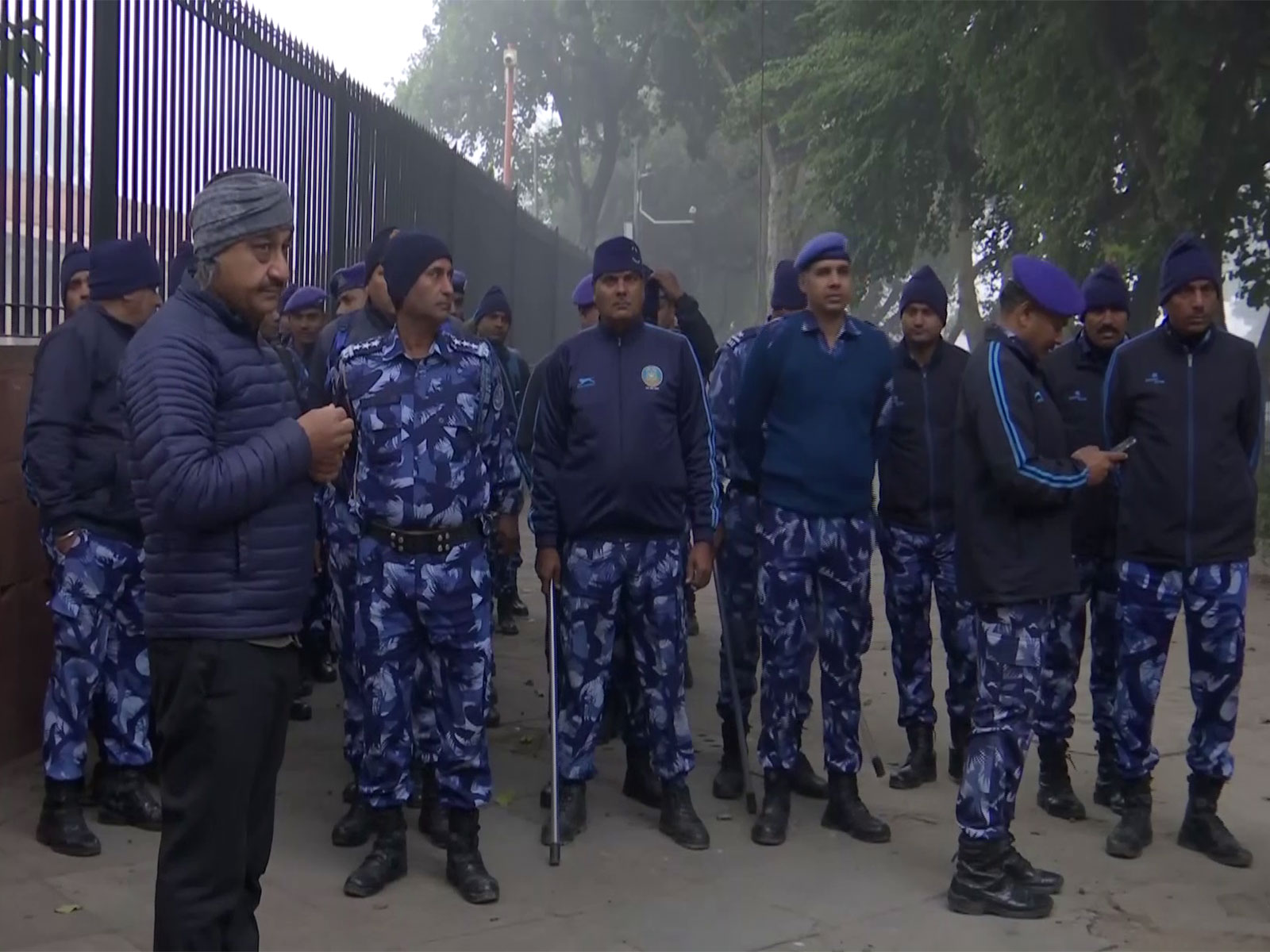 Security officials outside Supreme Court on Monday. (Photo/ANI)
