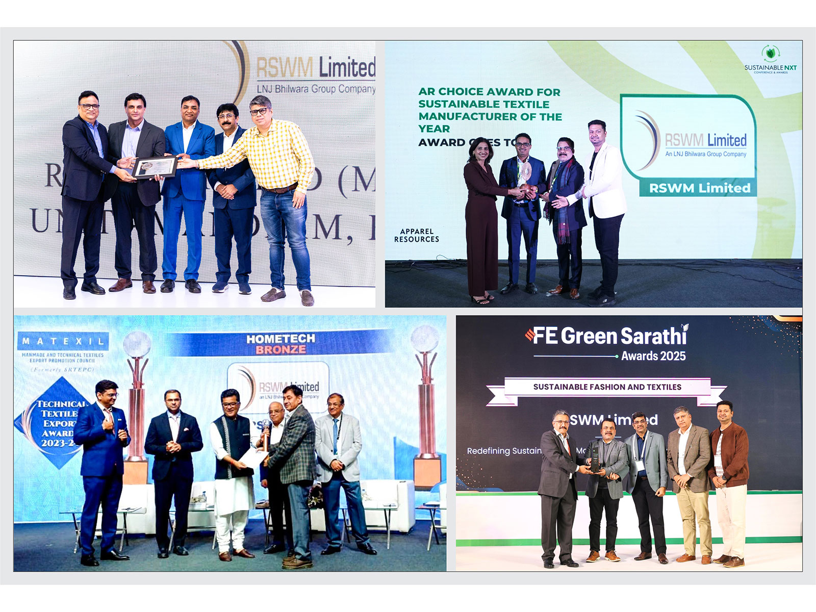 RSWM Limited honoured with multiple sustainability awards at leading industry platforms in 2025
