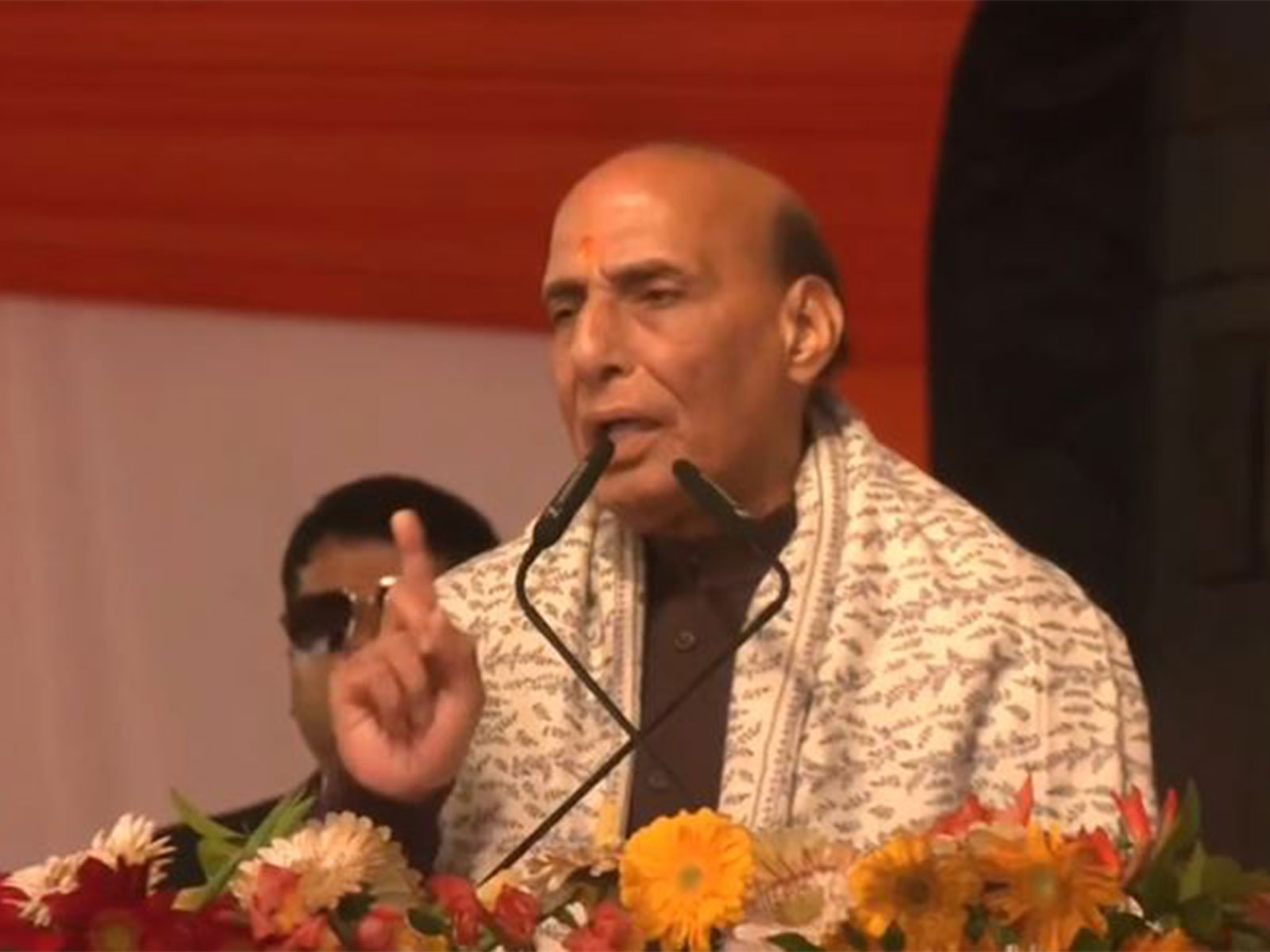 Defence Minister Rajnath Singh attends the ‘Pratishtha Dwadashi Ceremony’ marking the second anniversary of the Ram Temple consecration in Ayodhya. (Photo/ @rajnathsingh)
