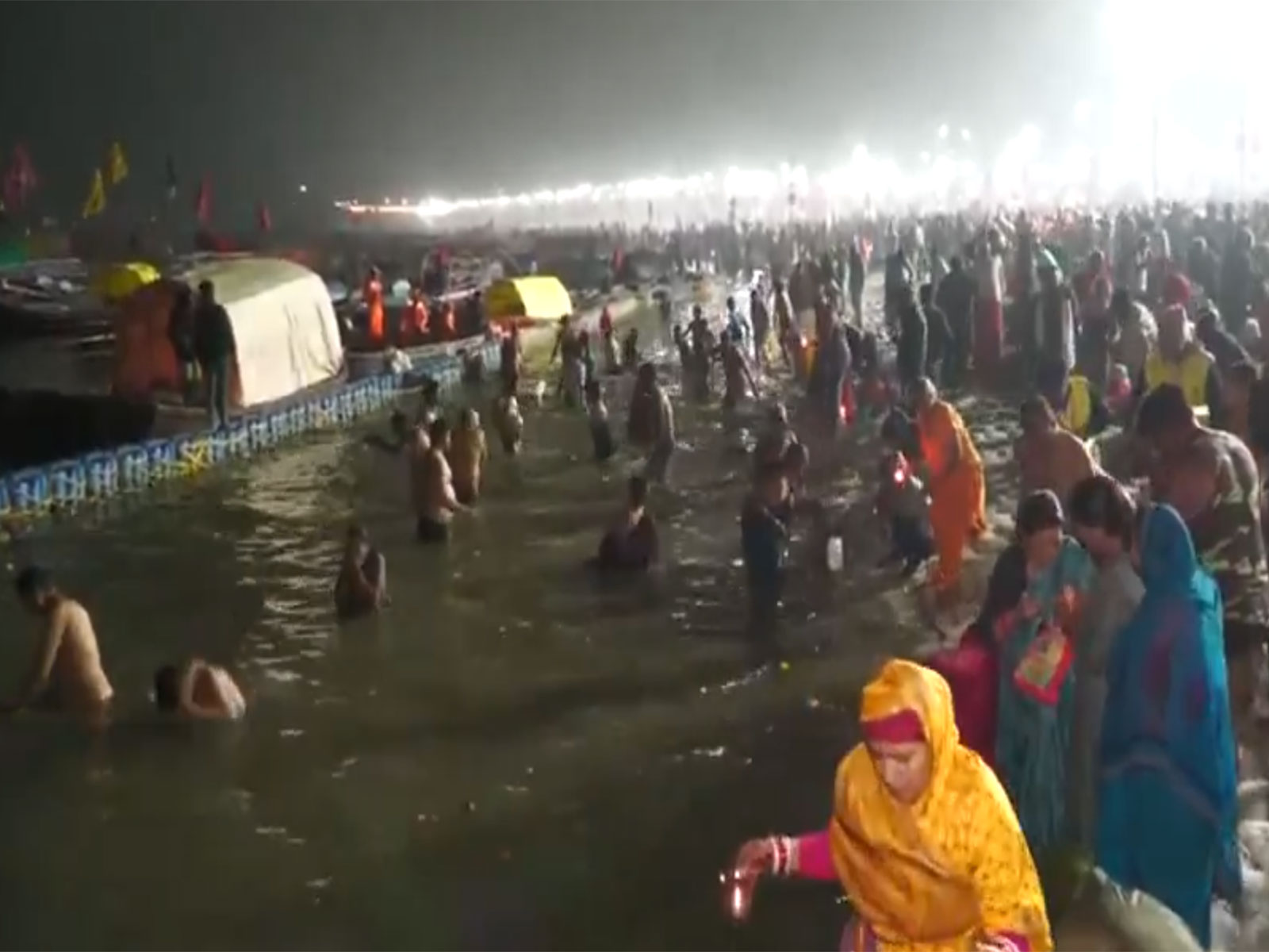Devotees marks first Snan of Magh Mela 2026 in Prayagraj (Photo/ANI) Devotees marks first Snan of Magh Mela 2026 in Prayagraj (Photo/ANI)
