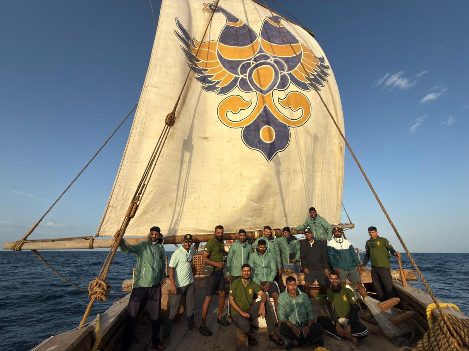 Crew onboard the INSV Kaundinya (Photo/@narendramodi) Crew onboard the INSV Kaundinya (Photo/@narendramodi)
