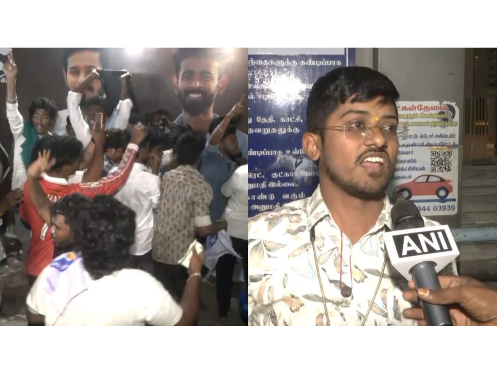 People celebrate  Vijay’s upcoming film ‘Jana Nayagan’ in Tamil Nadu (Photo/ANI)