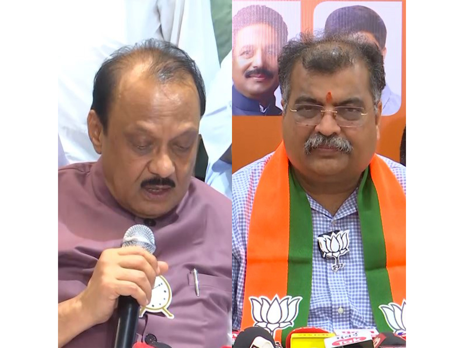 Maharashtra Deputy Chief Minister Ajit Pawar and BJP Maharashtra president Ravindra Chavan (Photo/ANI)