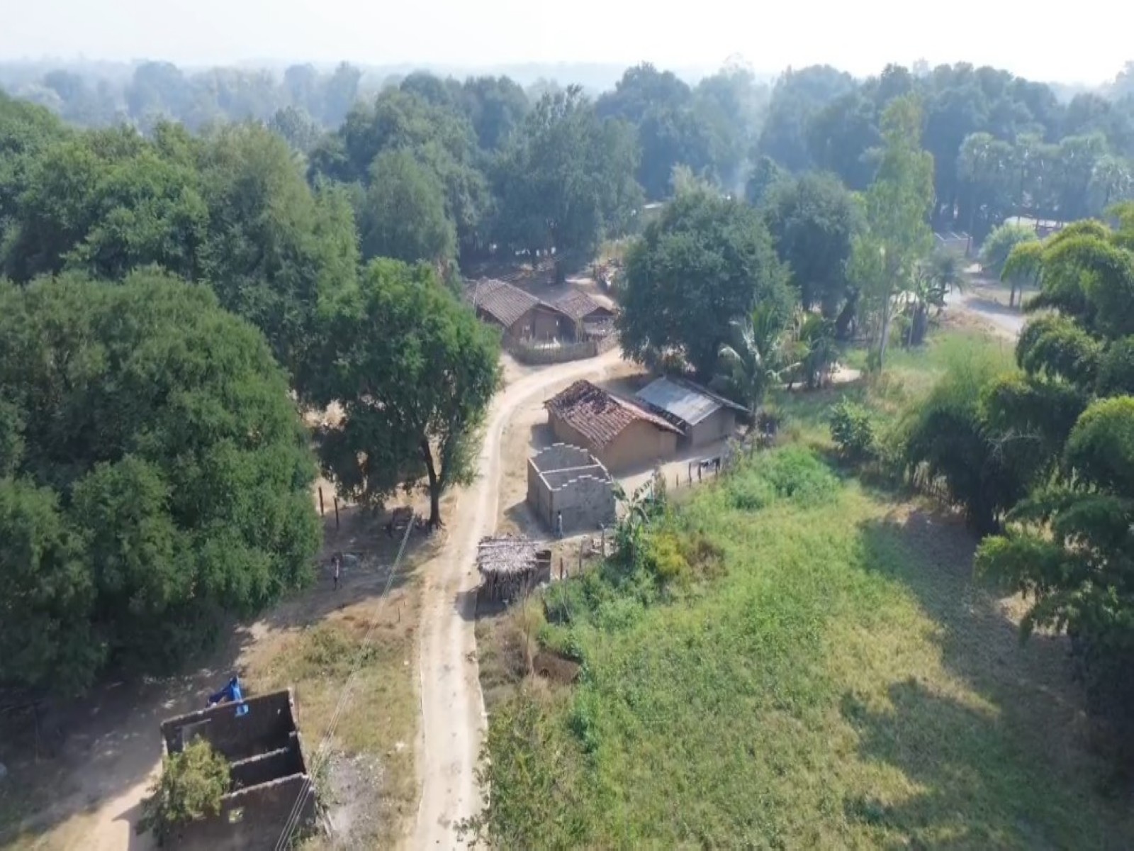 Drone view of Badesetti village in Sukma district, Chhattisgarh. (Photo/ANI)