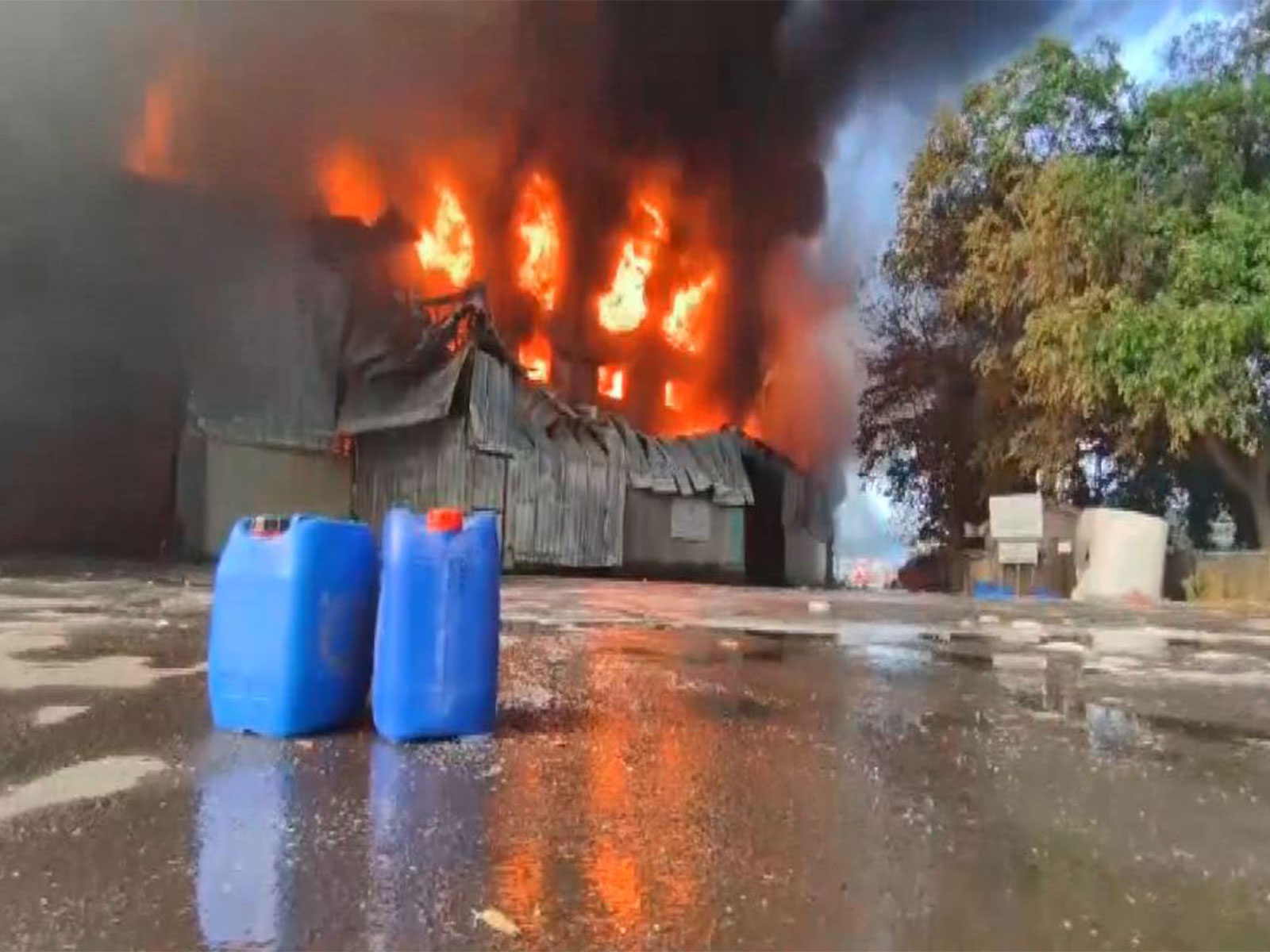 Massive fire at packaging company in Daman. (Photo/ANI)