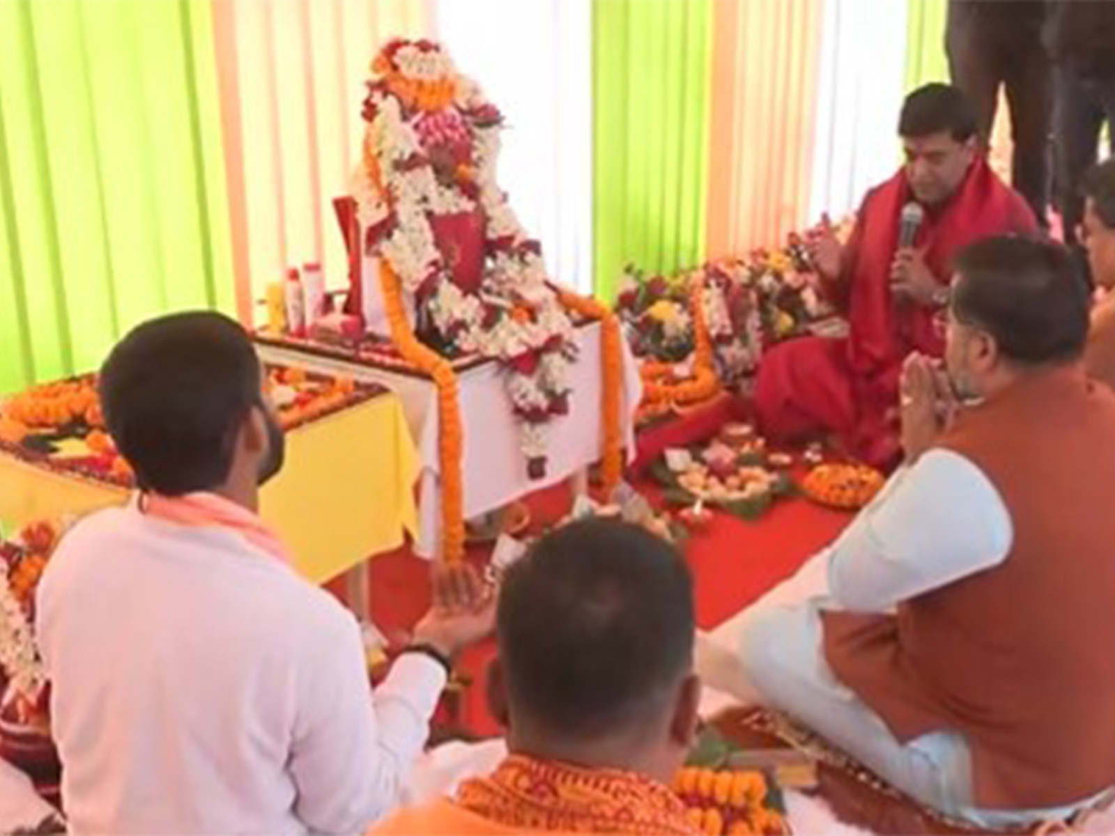 Manik Saha lays foundation stone for Tripura Heritage Villageb (Photo/ANI)