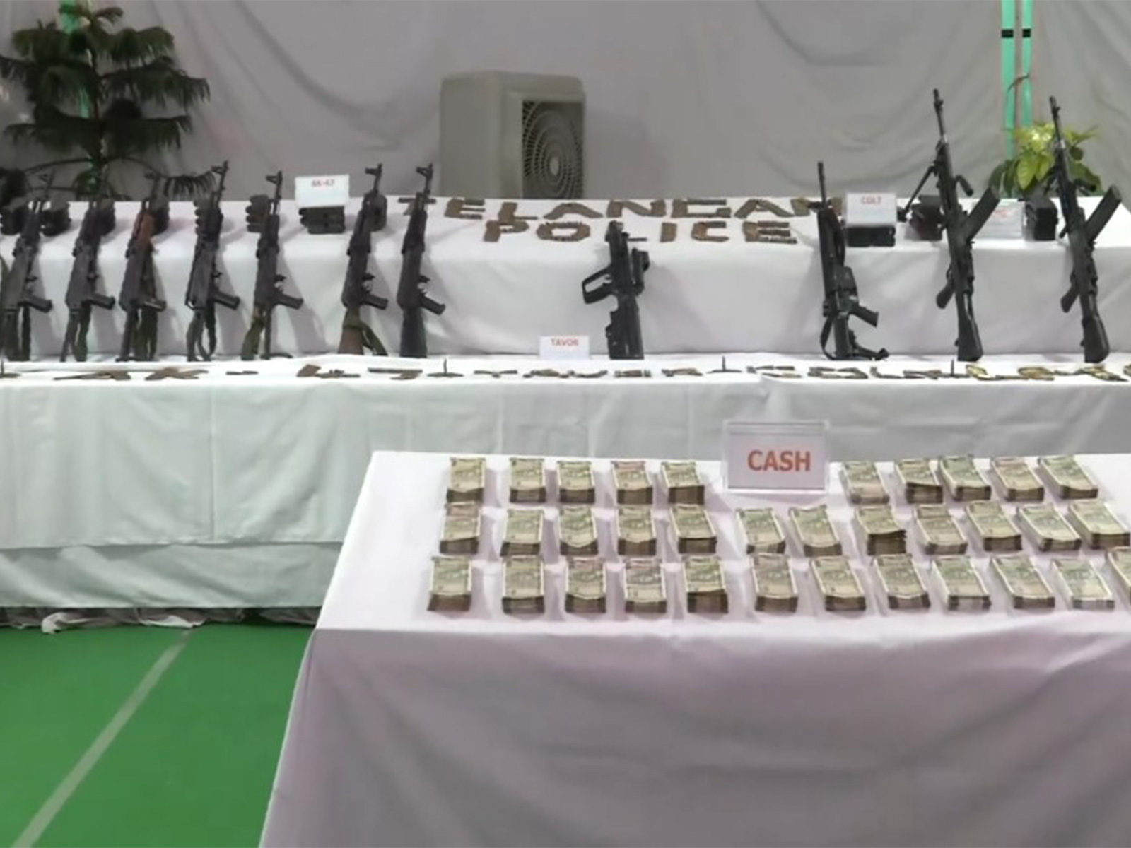 Arms cache of multiple surrendered CPI Maoist members (Photo/ANI) Arms cache of multiple surrendered CPI Maoist members (Photo/ANI)