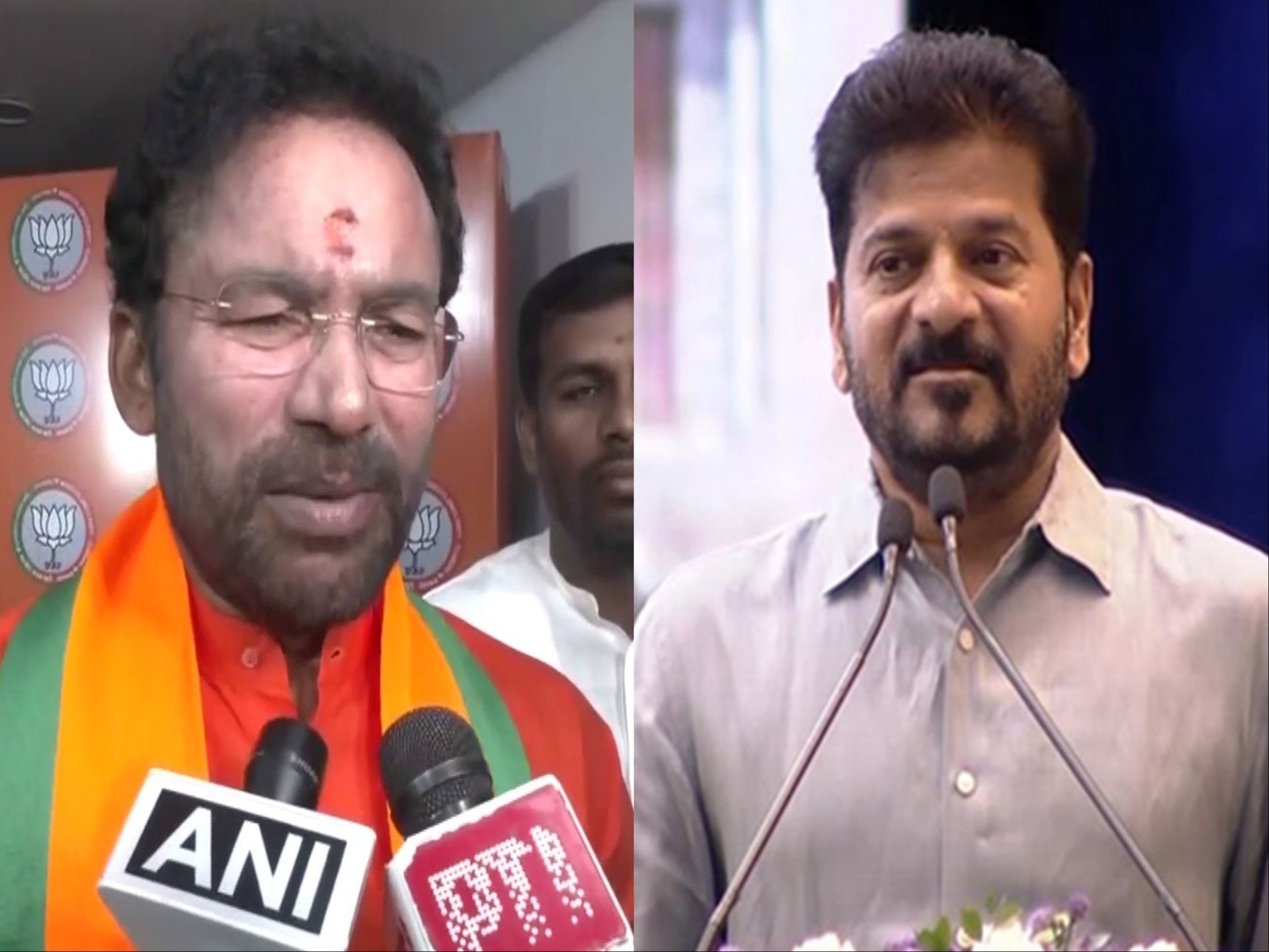 G Kishan Reddy and CM of Telangana Revanth Reddy. (Photo/ANI)