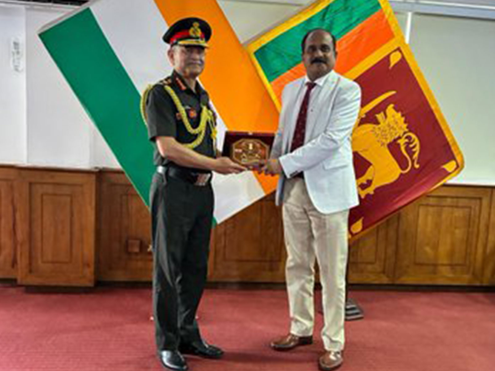 Chief of the Army Staff General Upendra Dwivedi met Major General Aruna Jayasekara (Retd), Deputy Minister of Defence & Air Vice Marshal Sampath Thuyacontha (Retd), Secretary of Defence, Sri Lanka (Photo/@adgpi) Chief of the Army Staff General Upendra Dwivedi met Major General Aruna Jayasekara (Retd), Deputy Minister of Defence & Air Vice Marshal Sampath Thuyacontha (Retd), Secretary of Defence, Sri Lanka (Photo/@adgpi)
