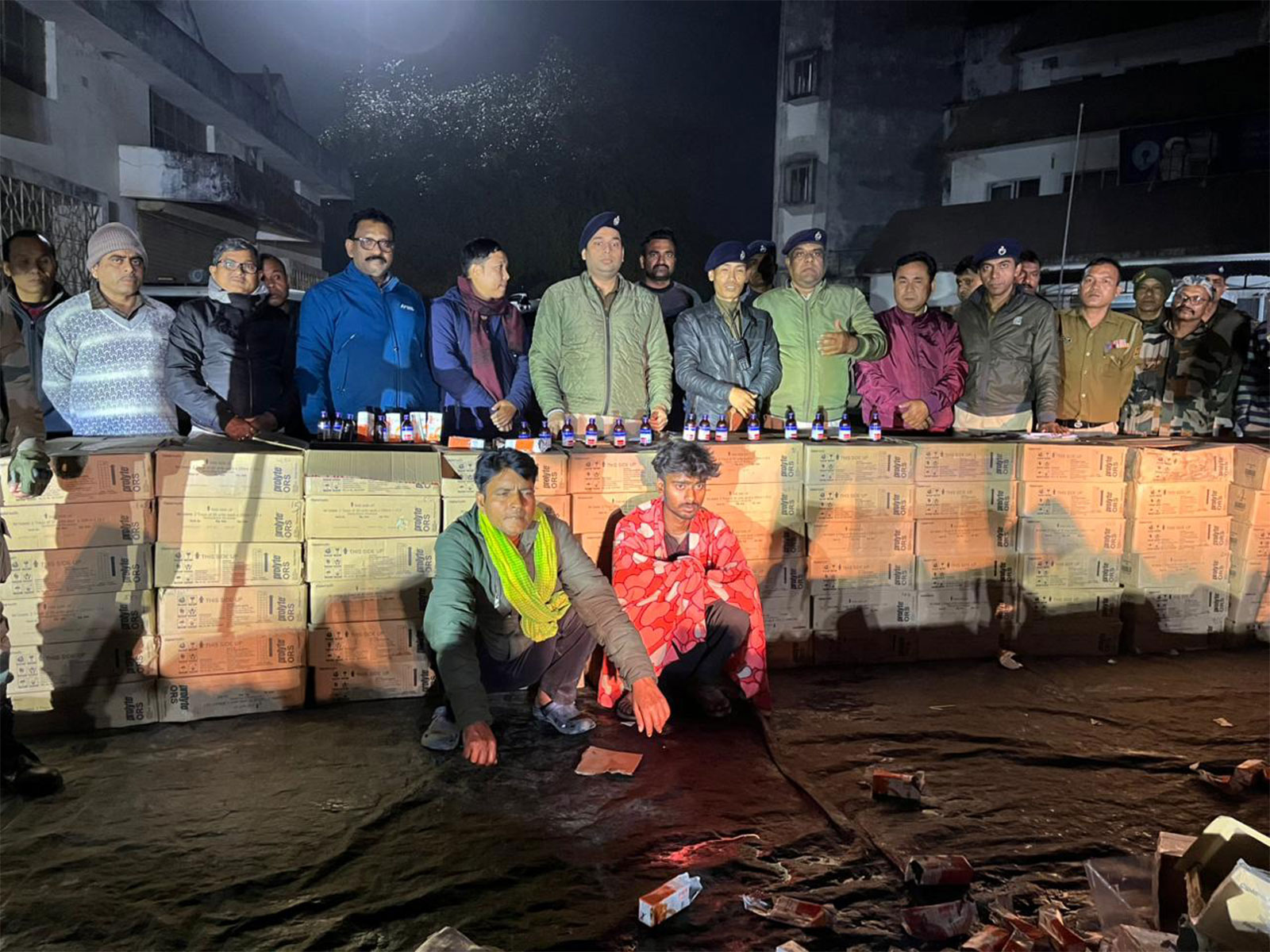 Contraband Codeine seized at Churaibari, Tripura (Photo/ANI) Contraband Codeine seized at Churaibari, Tripura (Photo/ANI)