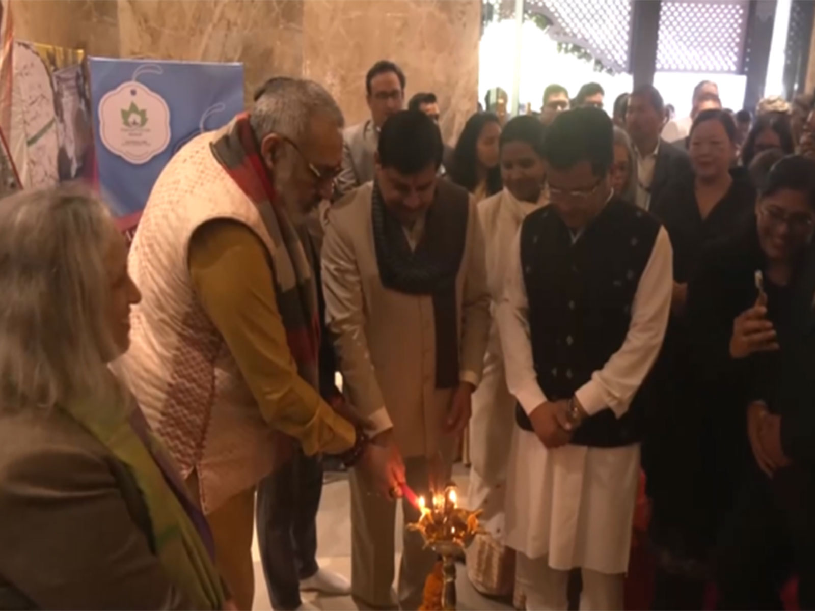 Union Minister Giriraj Singh and MP CM Mohan Yadav at National Textile Ministers’ Conference  (Photo/ANI)