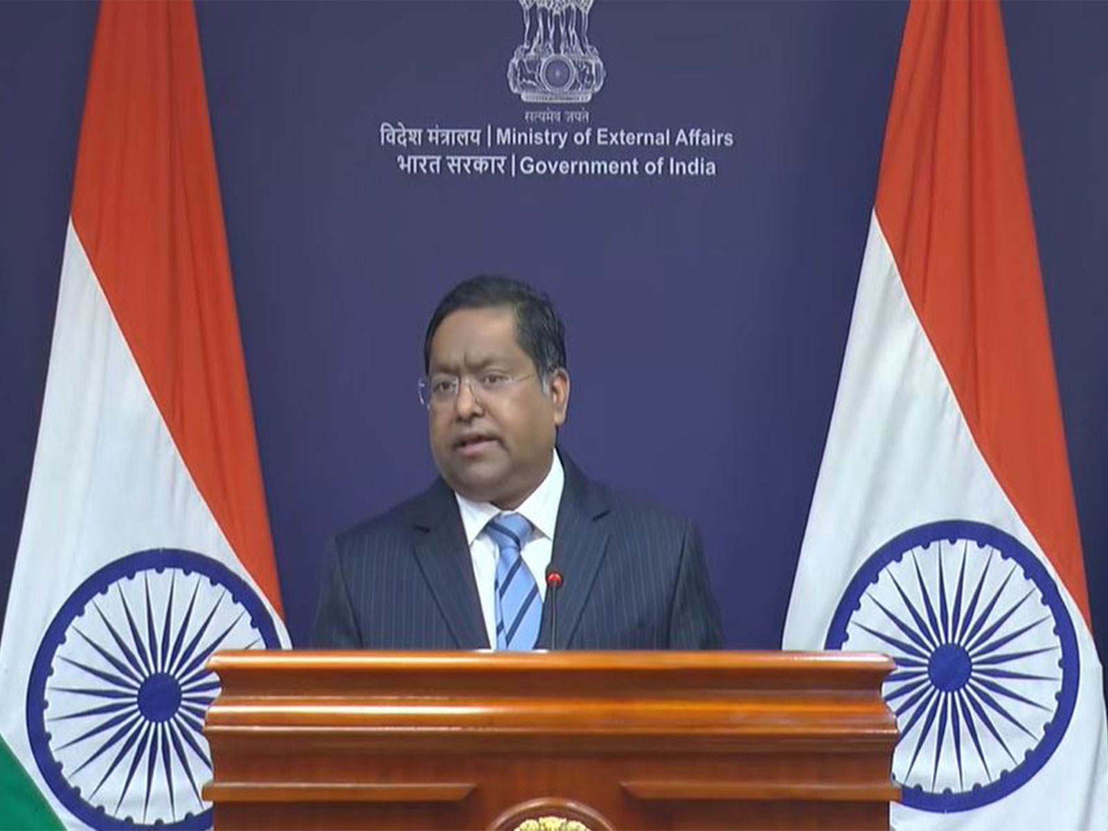 Spokesperson of the Ministry of External Affairs (MEA), Randhir Jaiswal (Photo/MEAYoutube)