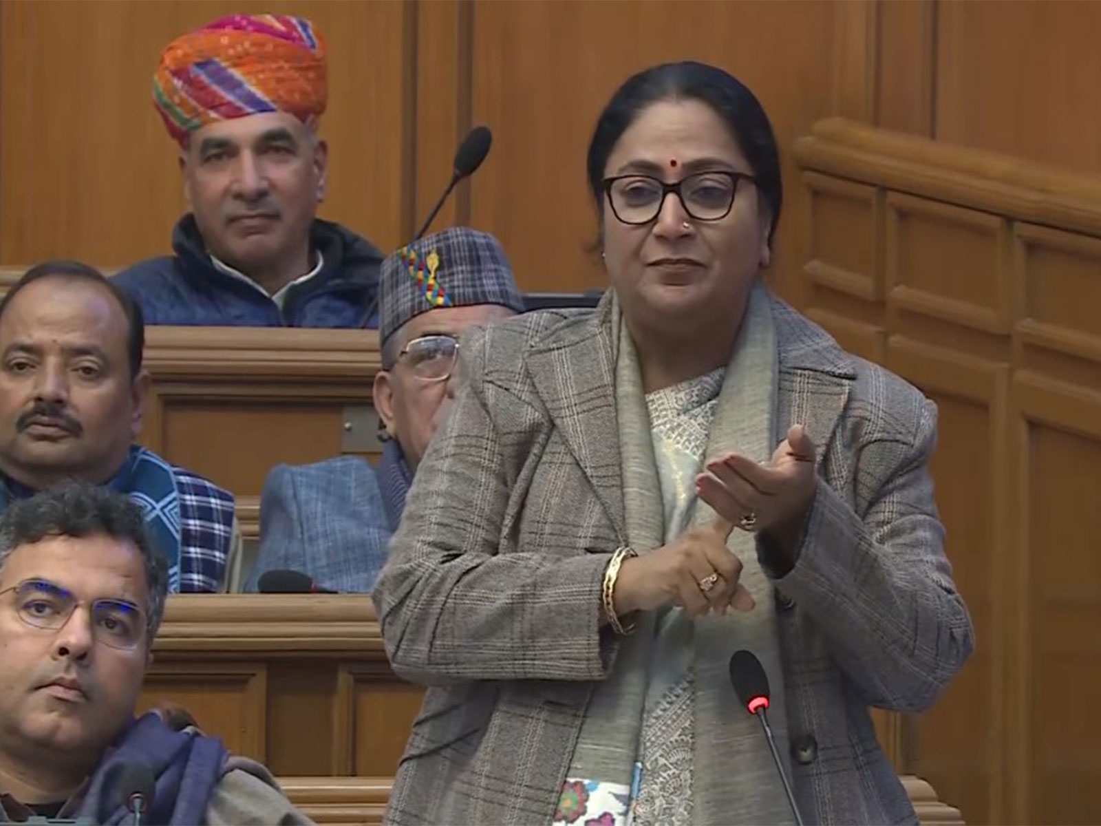 Delhi CM Rekha Gupta in Delhi Legislative Assembly on Friday (Photo/ANI)