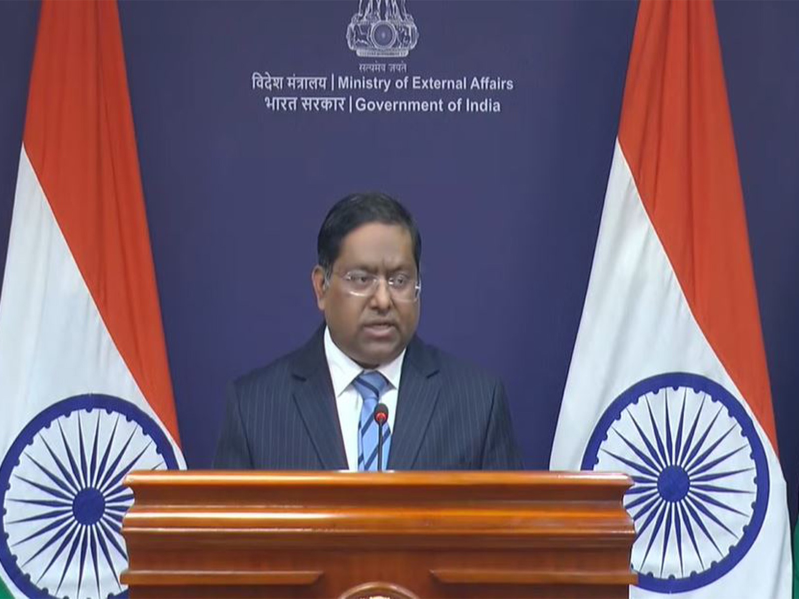 Spokesperson of the Ministry of External Affairs (MEA), Randhir Jaiswal (Photo/MEAYoutube)