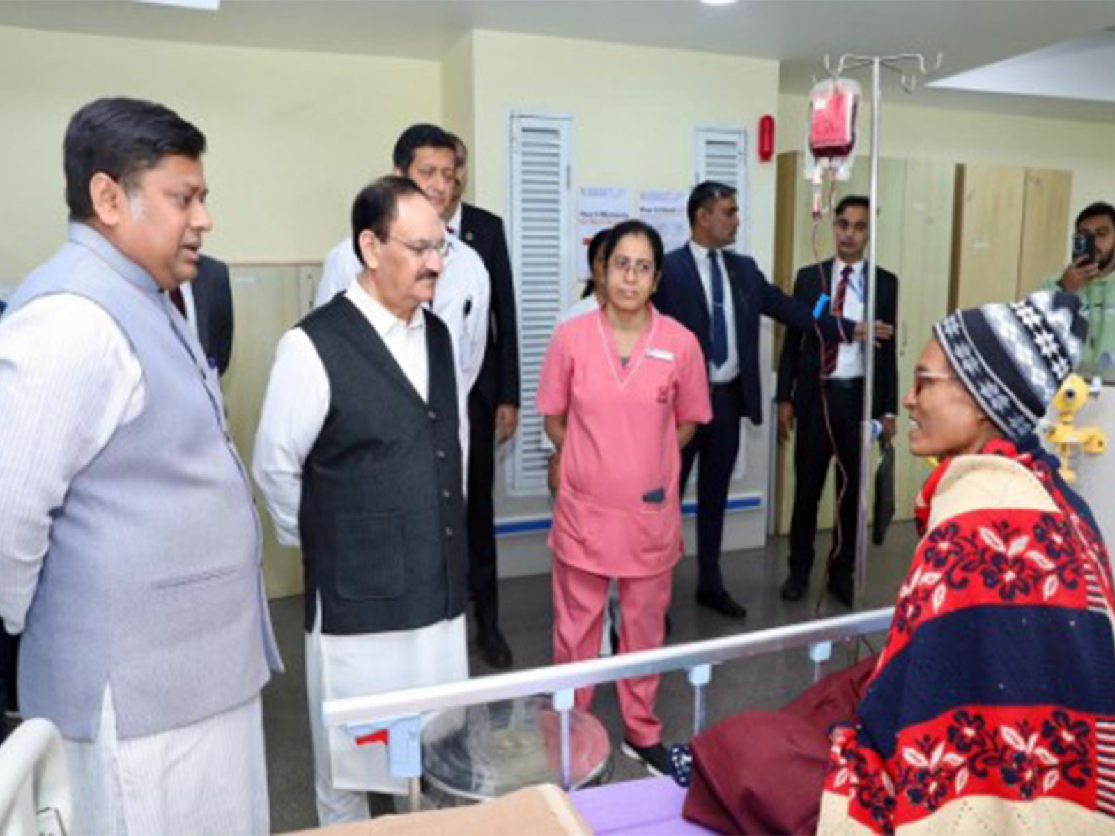 Union Minister of Health and Family Welfare Jagat Prakash Nadda at CNCI in Kolkata (Photo/ANI)