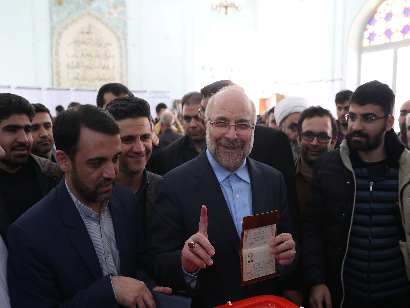 Iran’s parliamentary speaker Mohammad Baqer Qalibaf (centre). (File Photo/Reuters)