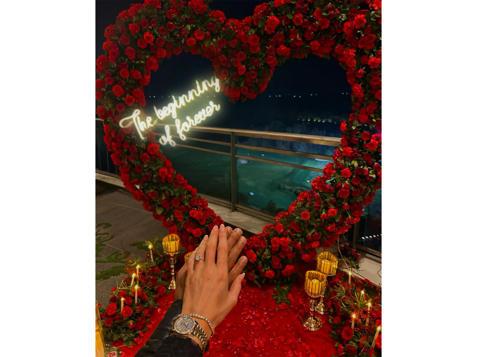 Shikhar Dhawan and Sophie Shine's engagement picture (Image source: Instagram/@shikhardofficial)