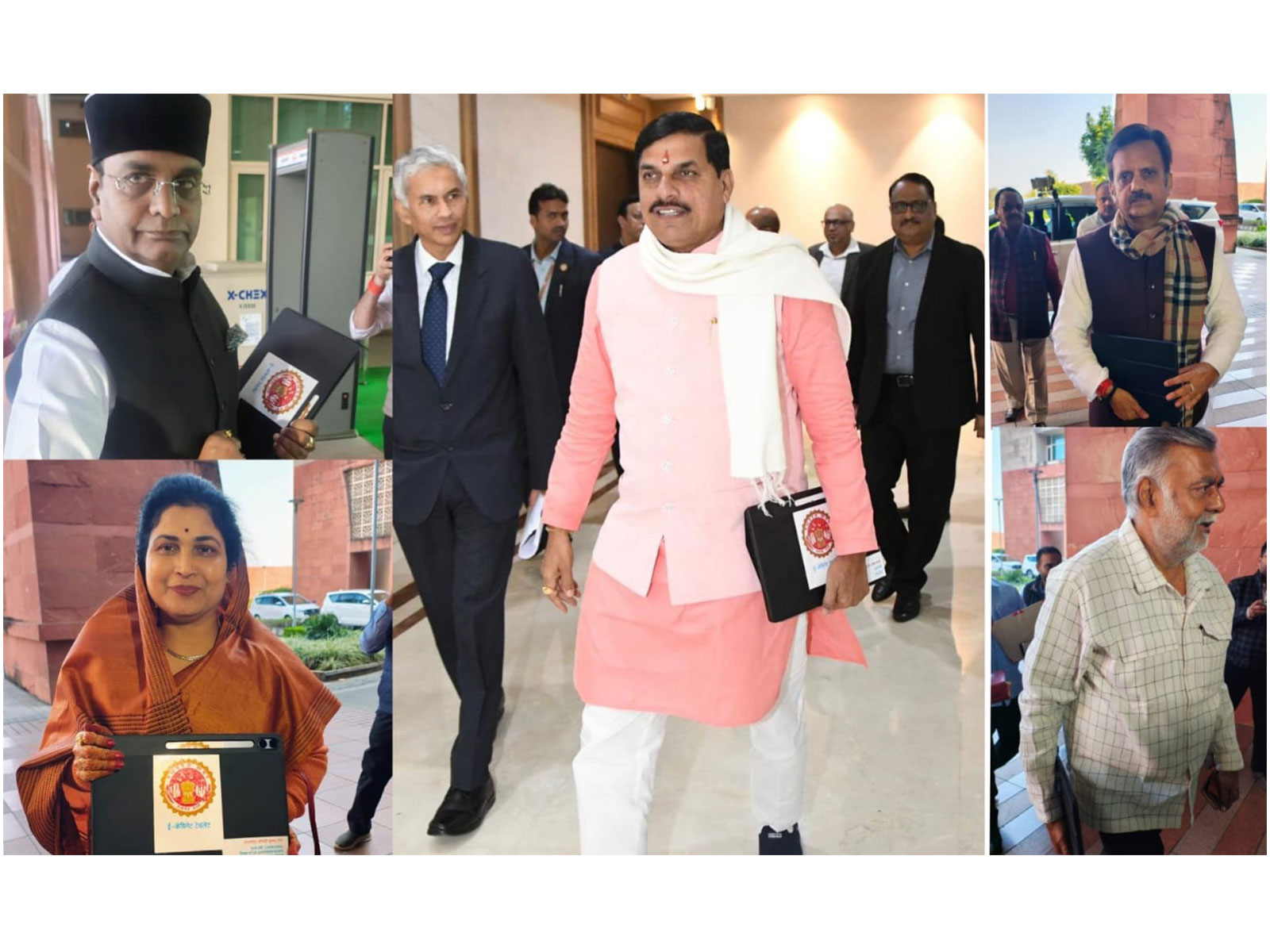 MP CM Mohan Yadav and Ministers with their tablets (Photo/ANI) MP CM Mohan Yadav and Ministers with their tablets (Photo/ANI)