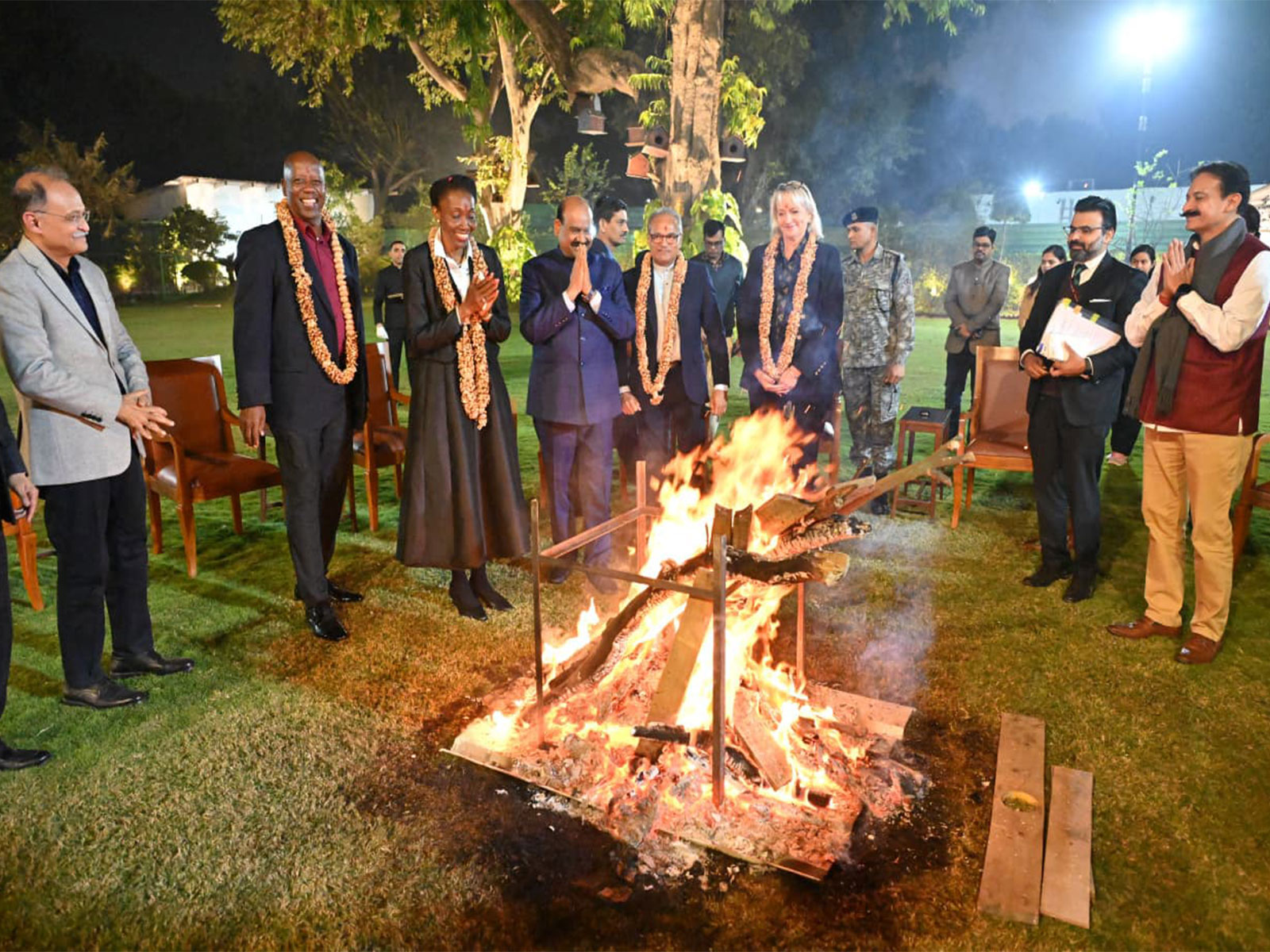 South African and Grenadian delegates celebrate Lohri festival with LS Speaker Om Birla (Photo/ Lok Sabha Secretariat)